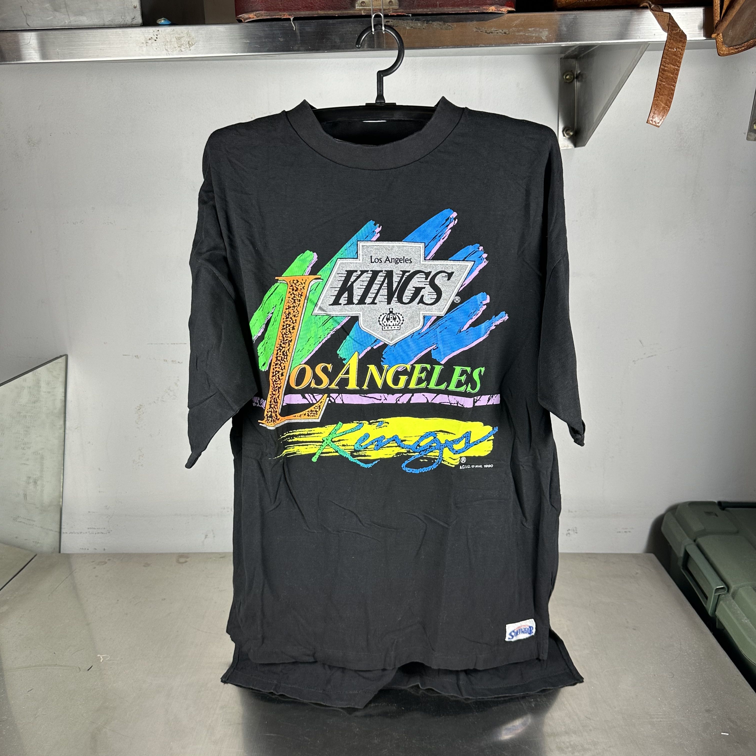 1990 Los Angeles Kings Hockey NHL Single Stitch T-Shirt