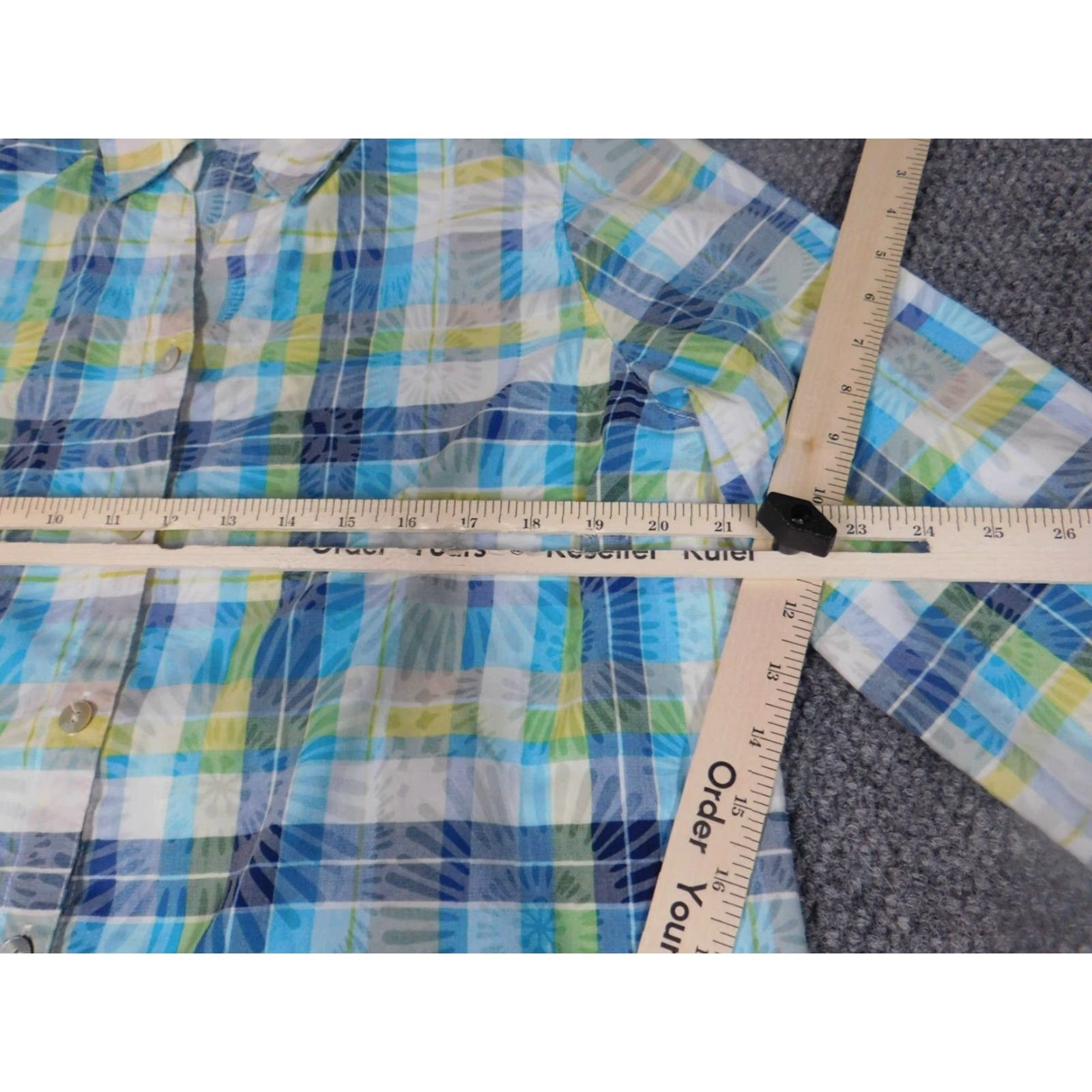 Vintage Alfred Dunner Button-Up Shirt Casual Women 14 Green Plaid Long Sleeve Collared Cotton Down Stretch Vintage? No (omit N/A) Size XL / US 12-14 / IT 48-50 - 7 Thumbnail