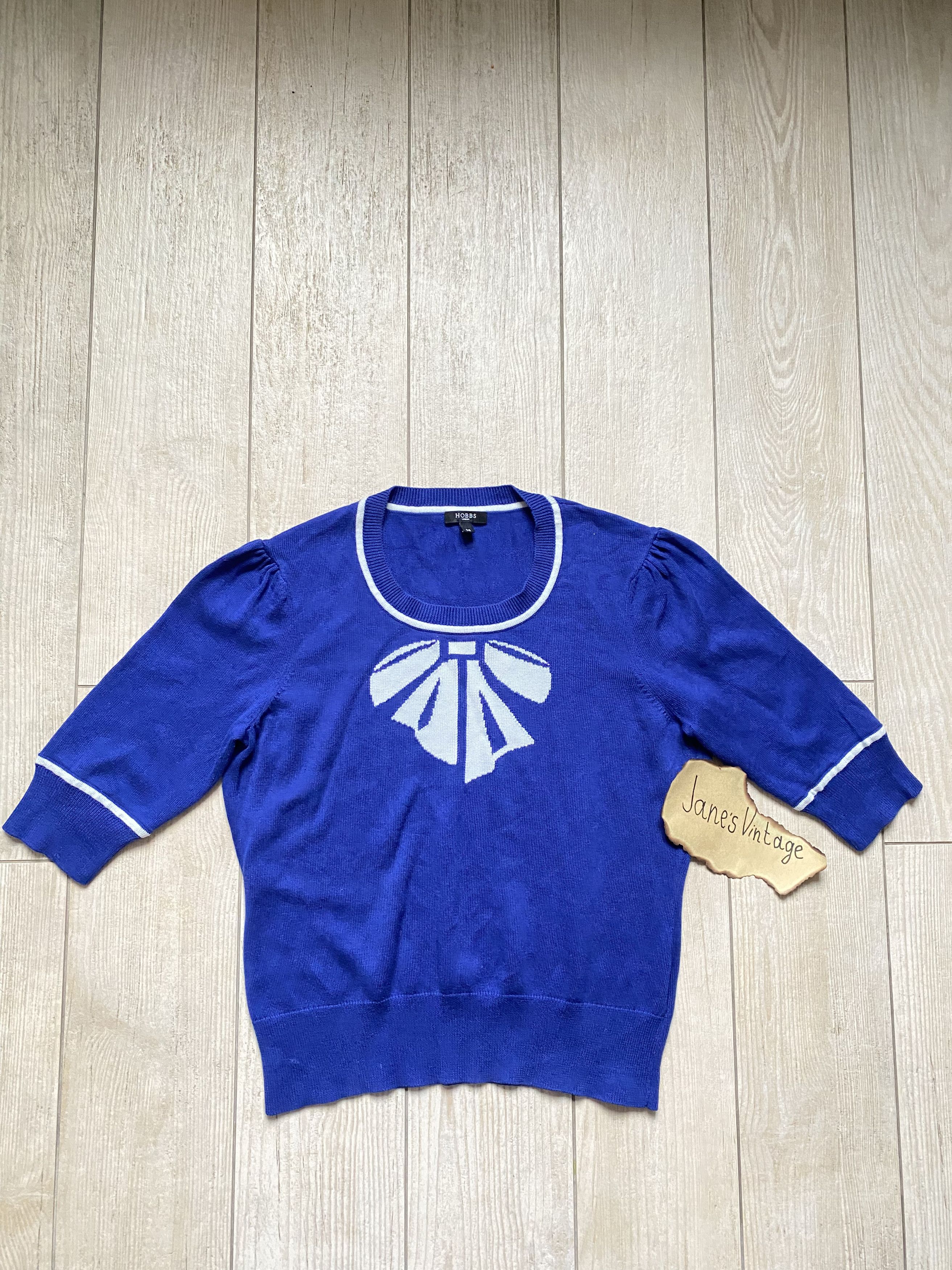 Hobbs London Hobbs Blue Sweater with Silk and Cashmere Blend Size M / US 6-8 / IT 42-44 - 1 Thumbnail