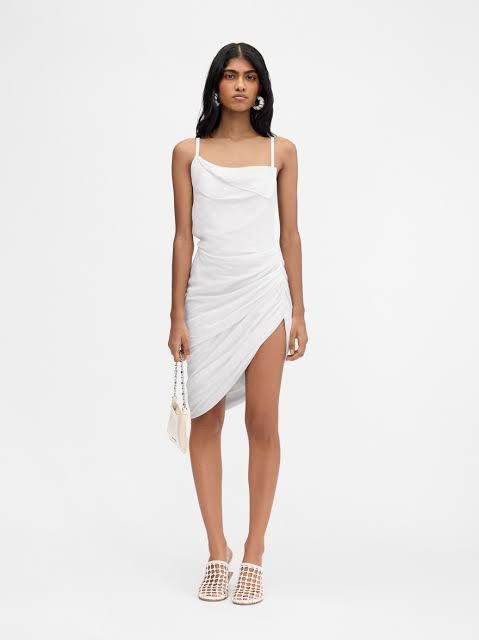 Jacquemus Jacquemus Saudade Asymmetric Draped Mini Dress Size S / US 4 / IT 40 - 1 Thumbnail