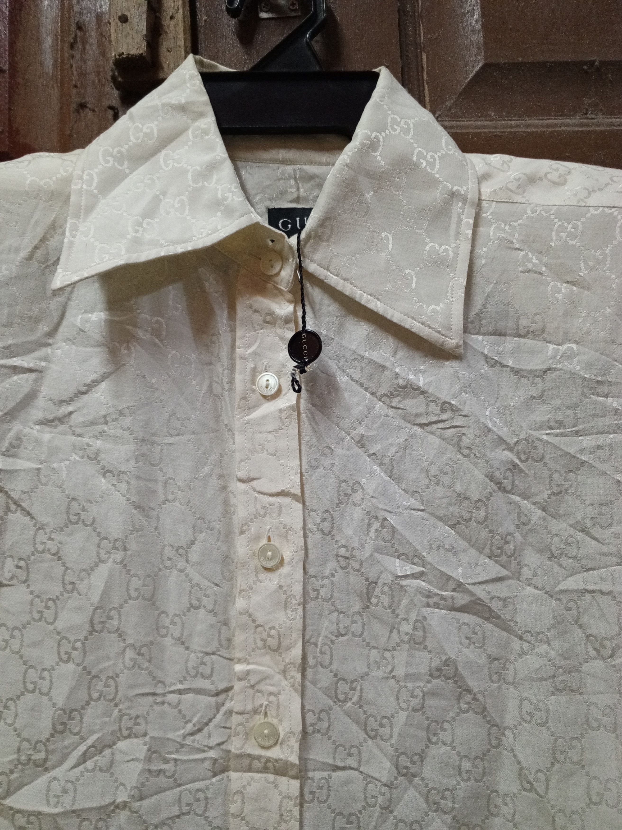 Gucci ‼️torn item‼️Gucci fodena lining doublure button ups VTG Size L / US 10 / IT 46 - 1 Thumbnail
