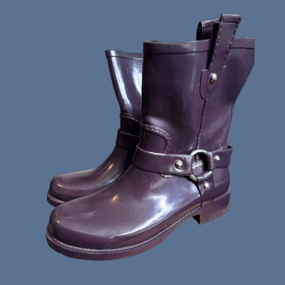 Michael Kors MICHAEL KORS Boots 8 Plum Purple Cowboy Rain Damaged - Pull tabs split Size US 8 / IT 38 - 1 Thumbnail