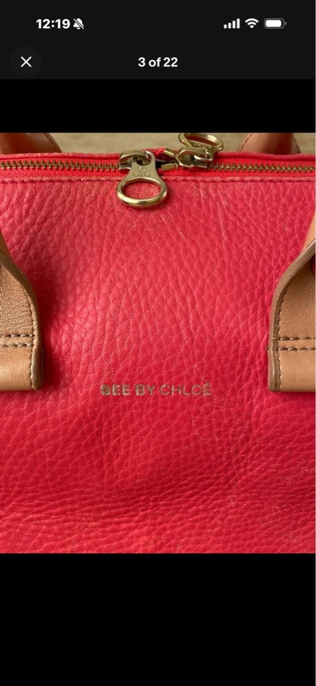 See by Chloe Women's See by Chloé pink & Tan Leather Satchel Boston Bag Size ONE SIZE - 4 Thumbnail