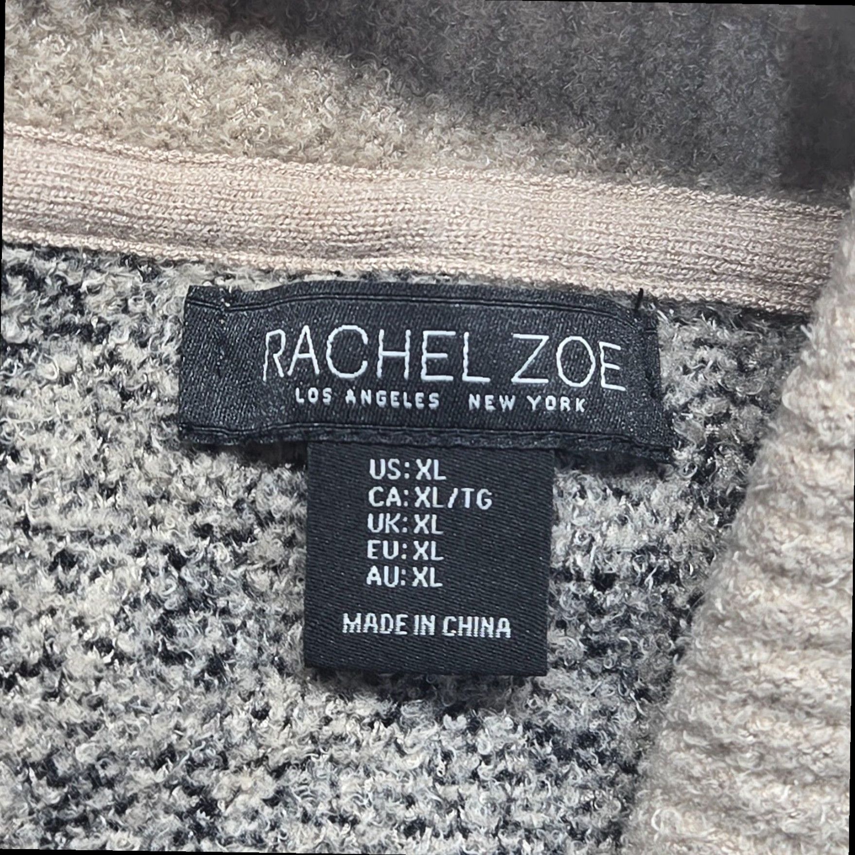 Rachel Zoe Rachel Zoe Women's Animal Print Cardigan Sweater Lightweight Open Front XL Tan Brown Size XL / US 12-14 / IT 48-50 - 2 Thumbnail