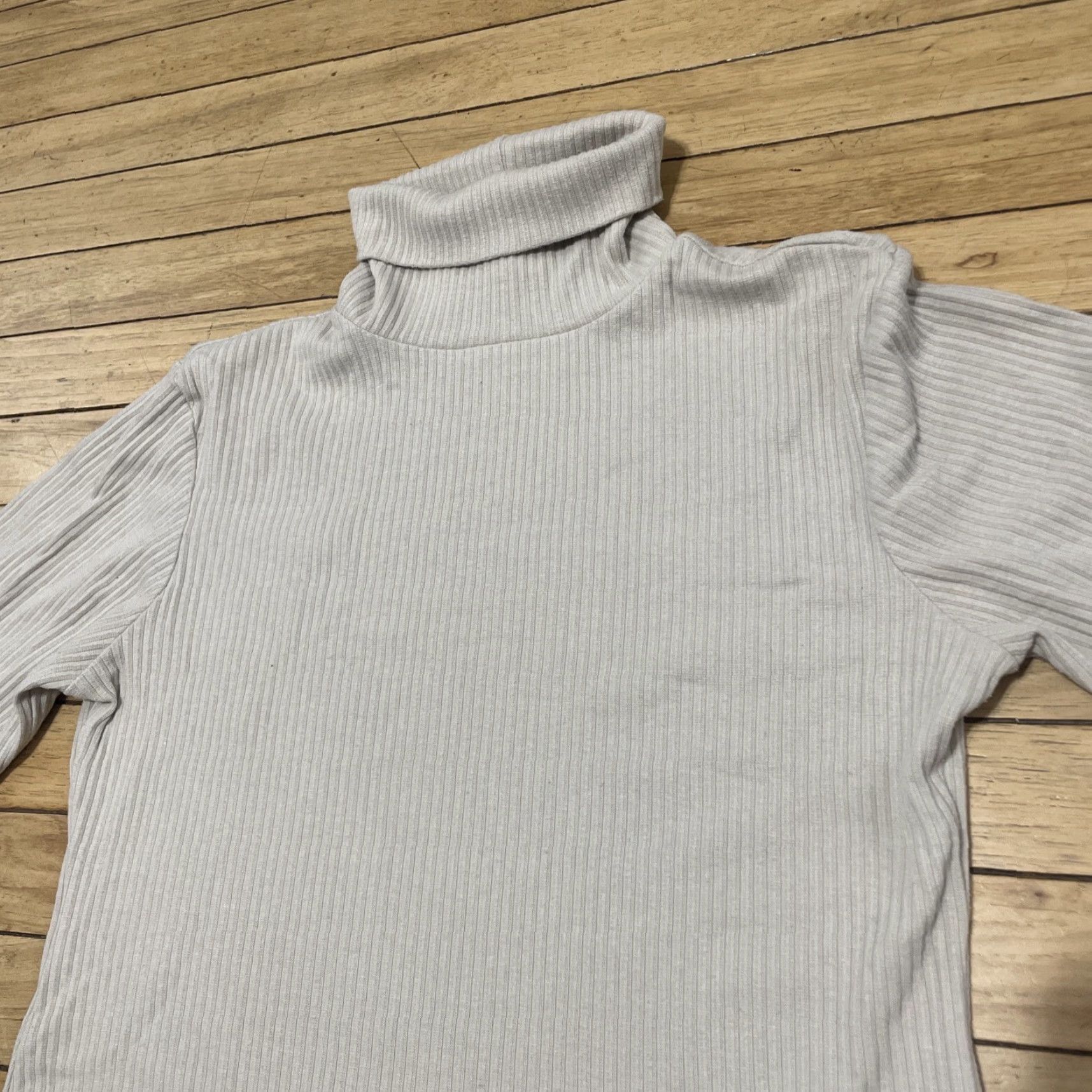 Vintage VINTAGE Tricot Express Sweater Woman M Cream Ribbed Turtleneck 90s Minimalism Knit Pullover Size M / US 6-8 / IT 42-44 - 4 Thumbnail