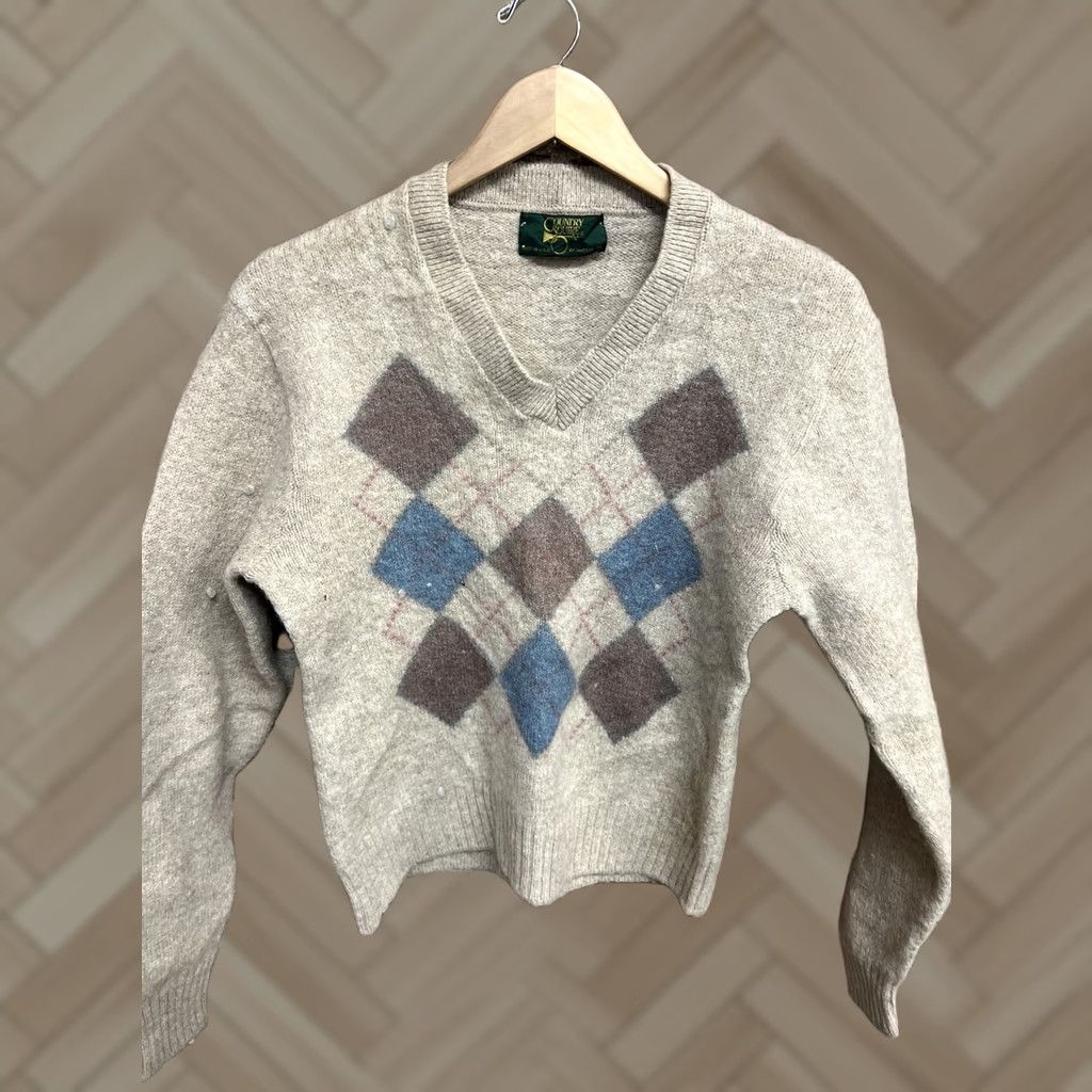 Jantzen VINTAGE Jantzen Men's Sweater Squire by Country USA Wool Blend V-Neck M Beige Pullover Wool Brand: Jantzen Size US M / EU 48-50 / 2 - 1 Thumbnail