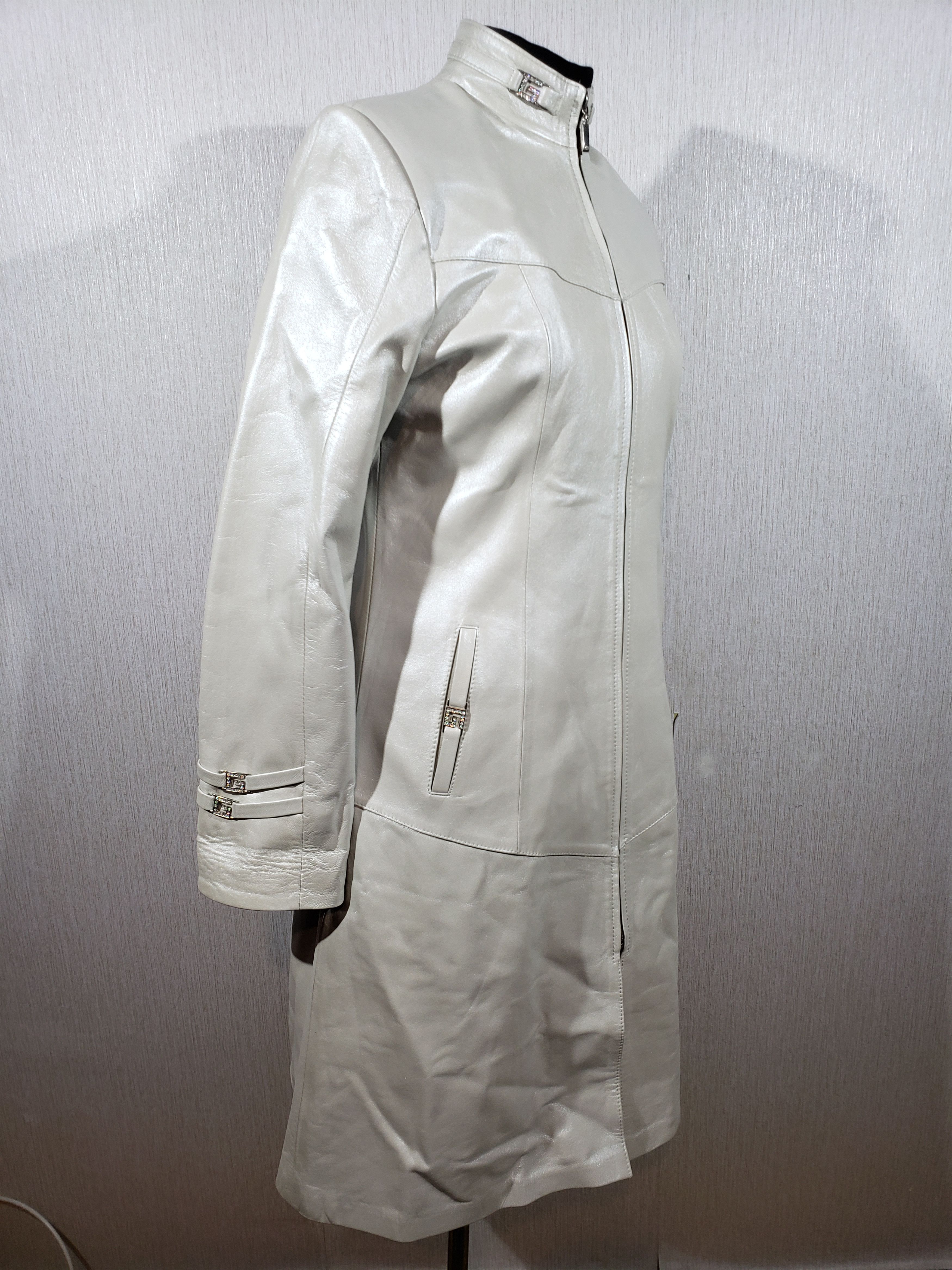 Other Cool women's gray leather jacket. Size L / US 10 / IT 46 - 2 Thumbnail