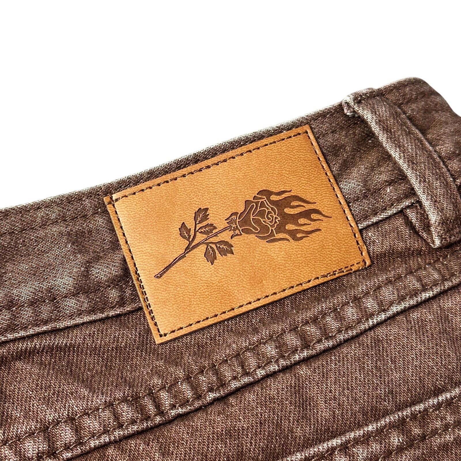 Civil Regime Civil Regime NWT RARE Brown Denim Shorts Logo Spellout Size US 32 / EU 48 - 6 Thumbnail