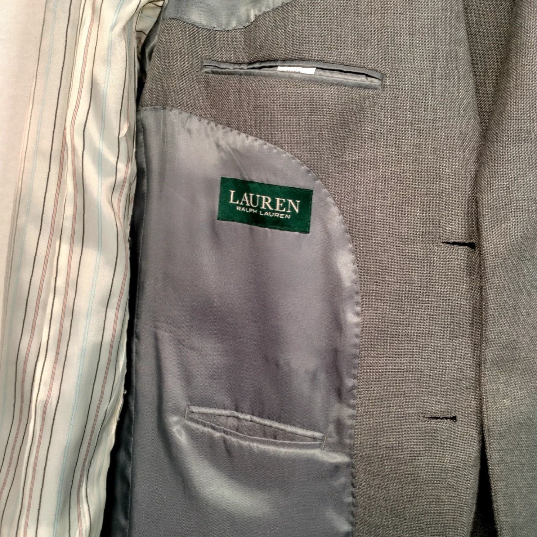 Ralph Lauren Lauren Ralph Lauren Blazer Men 42 R Gray Woven Poly Rayon Linen Blend Classic Office Wear Professional Mens Size 42R - 5 Thumbnail