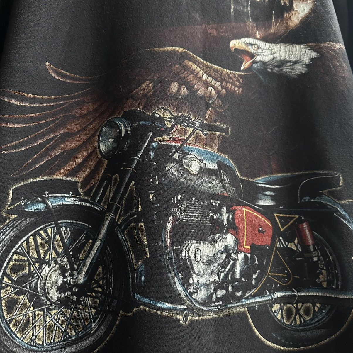 Vintage VINTAGE Y2K HOT ROCK EAGLE MOTORCYCLE GRAPHIC TEE Size US XL / EU 56 / 4 - 5 Thumbnail