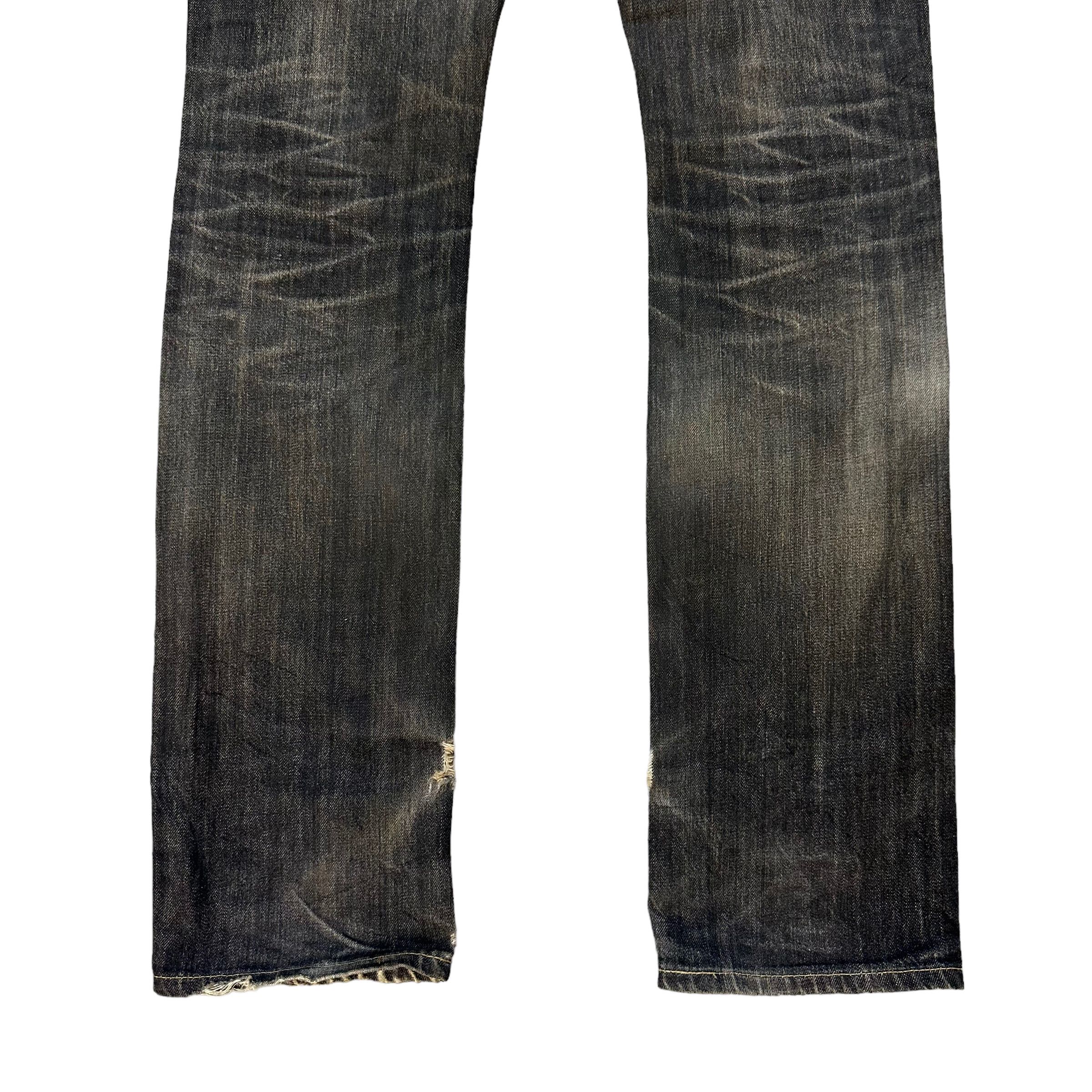 Edwin TRASHED🔥 VINTAGE EDWIN DISTRESSED JEANS #7627-158 Size US 27 - 17 Thumbnail