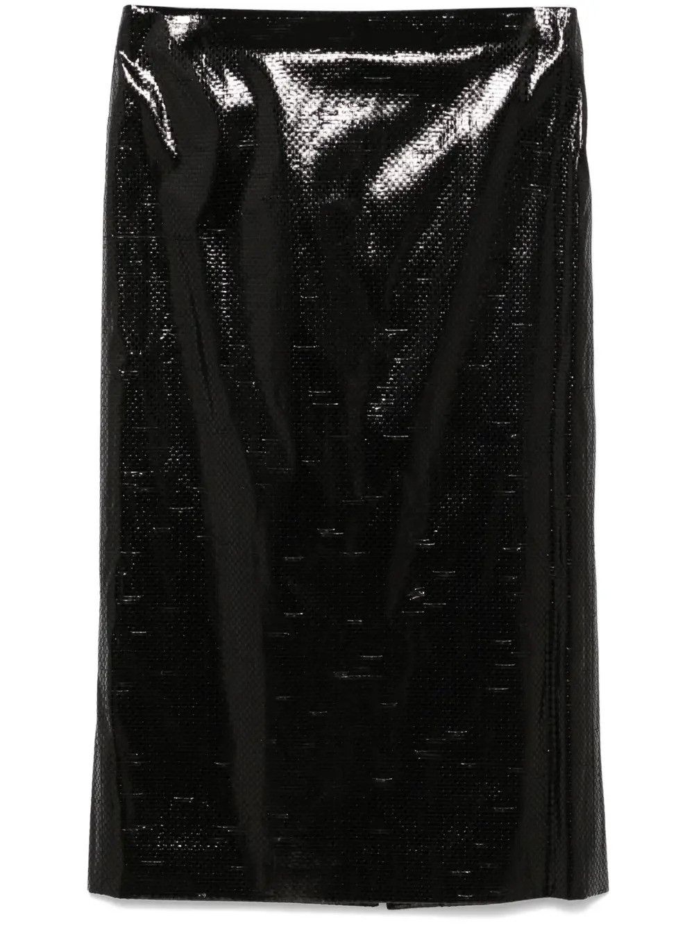 Alexander McQueen o1s22i1n0226 Silk Nylon Tarpaulin Skirt in Black Size 28" / US 6 / IT 42 - 1 Thumbnail