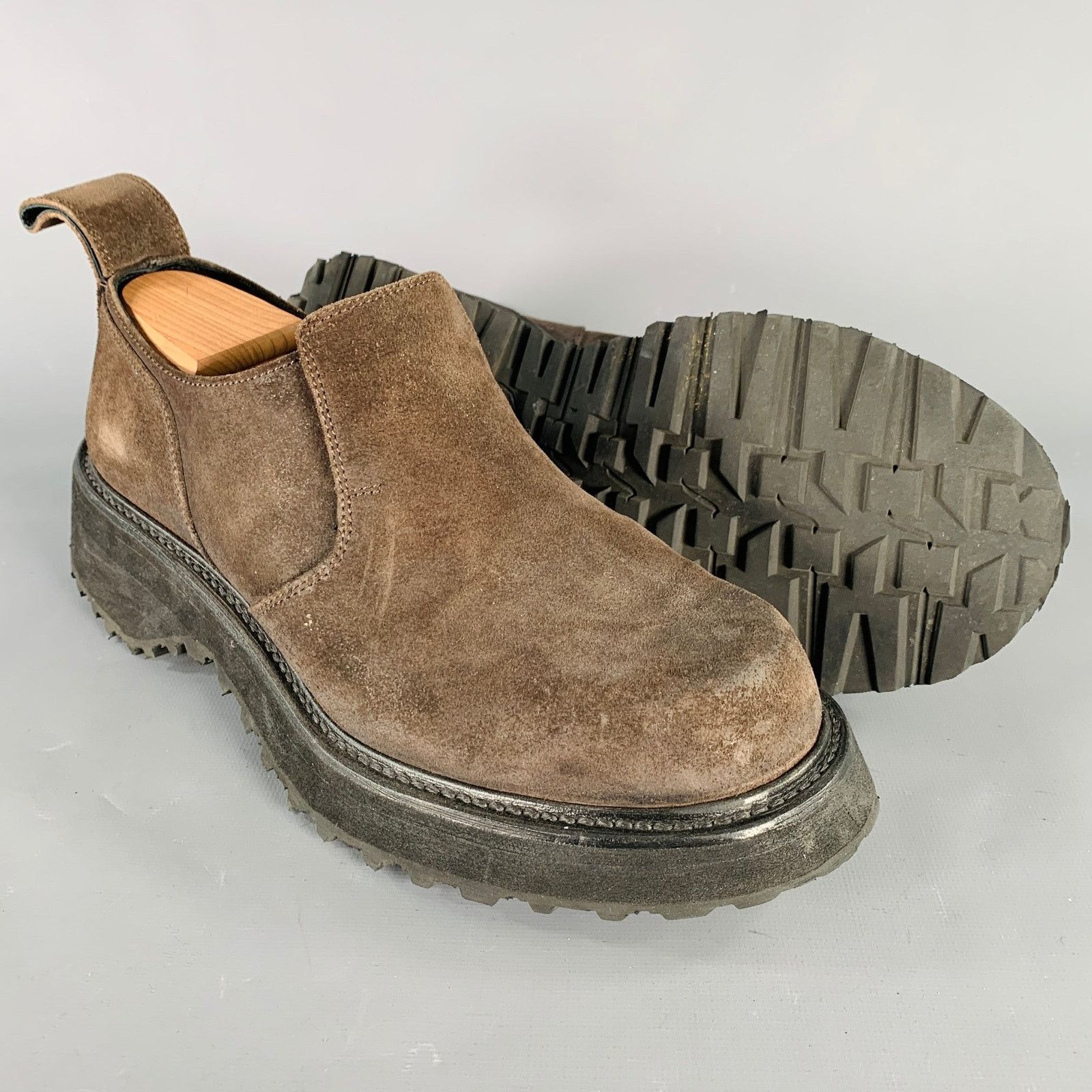 Julius JULIUS_7 9.5 Brown Black Suede Chunky Tread Sole Loafers Size US 9.5 / EU 42-43 - 5 Thumbnail