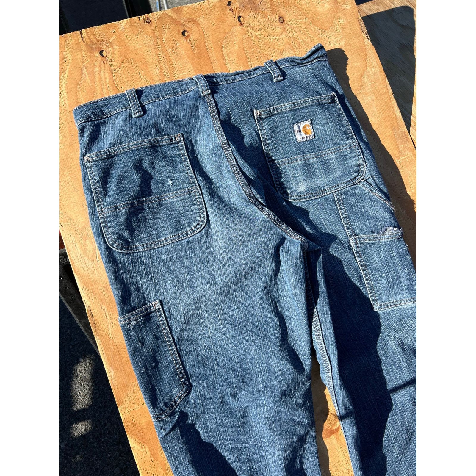 Carhartt Carhartt FR Jeans Mens 36x32 Blue Denim Carpenter Utility Size US 36 / EU 52 - 11 Thumbnail