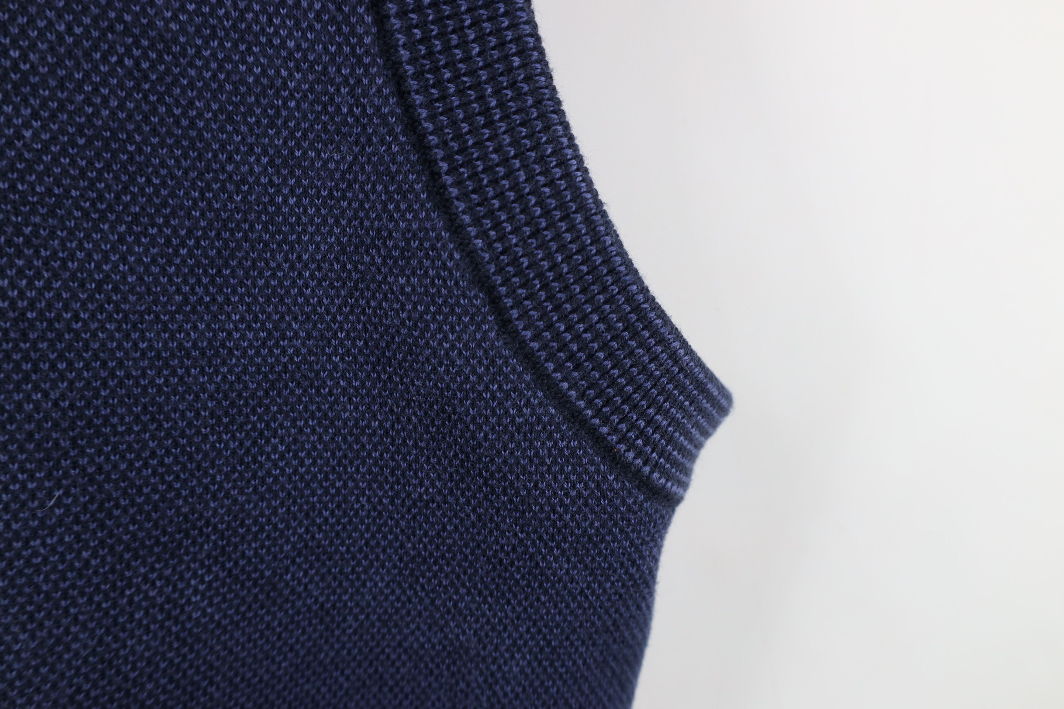 Vintage Vintage 90s Streetwear Blank Thermal Knit Sweater Vest Blue Size US L / EU 52-54 / 3 - 5 Thumbnail