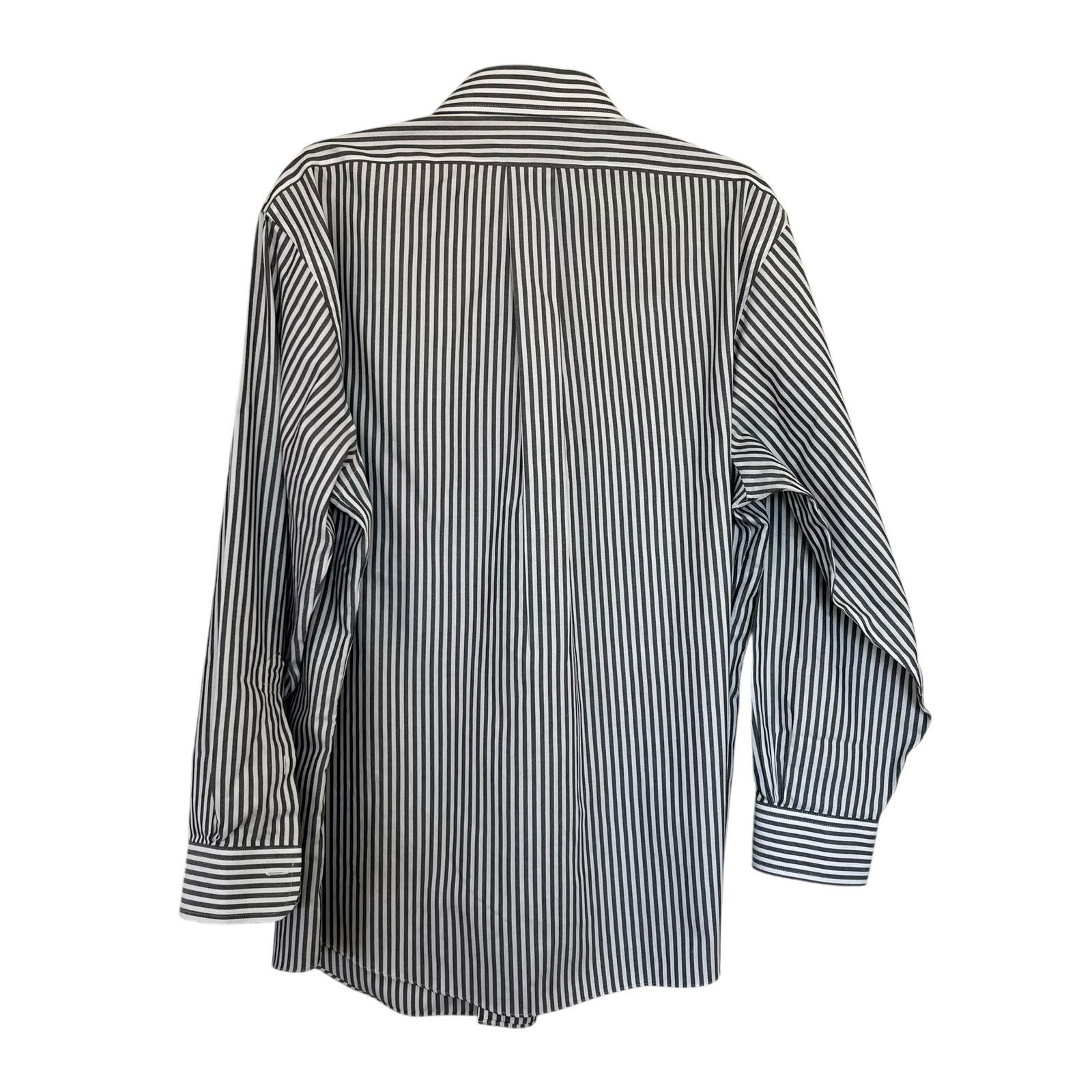 Brooks Brothers Brooks Brothers White Gray Regent Fit Non-Iron Dress Shirt Size US L / EU 52-54 / 3 - 4 Thumbnail