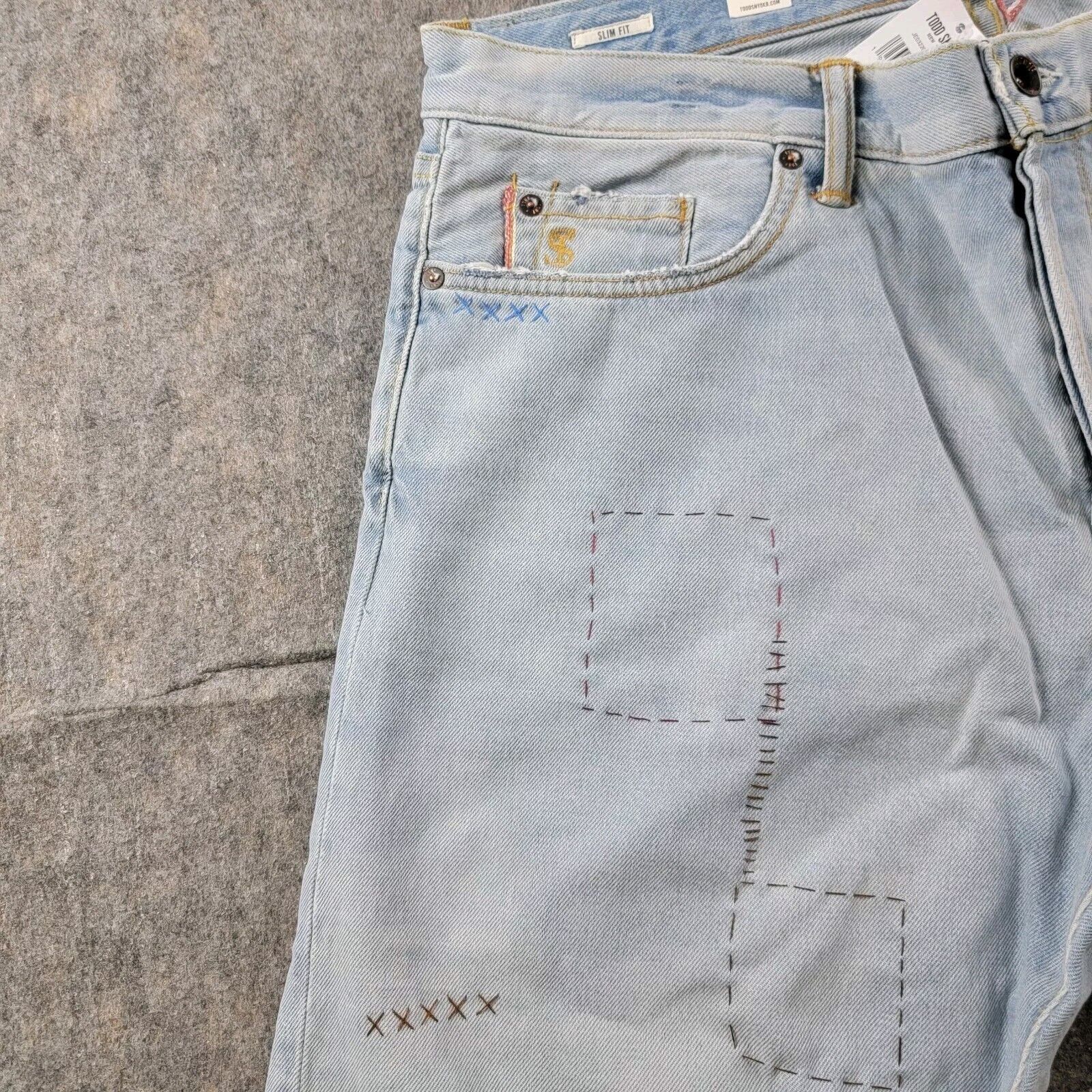 Todd Snyder Todd Snyder Slim Fit Upcycle Patched Selvedge Jeans Size US 36 / EU 52 - 3 Thumbnail