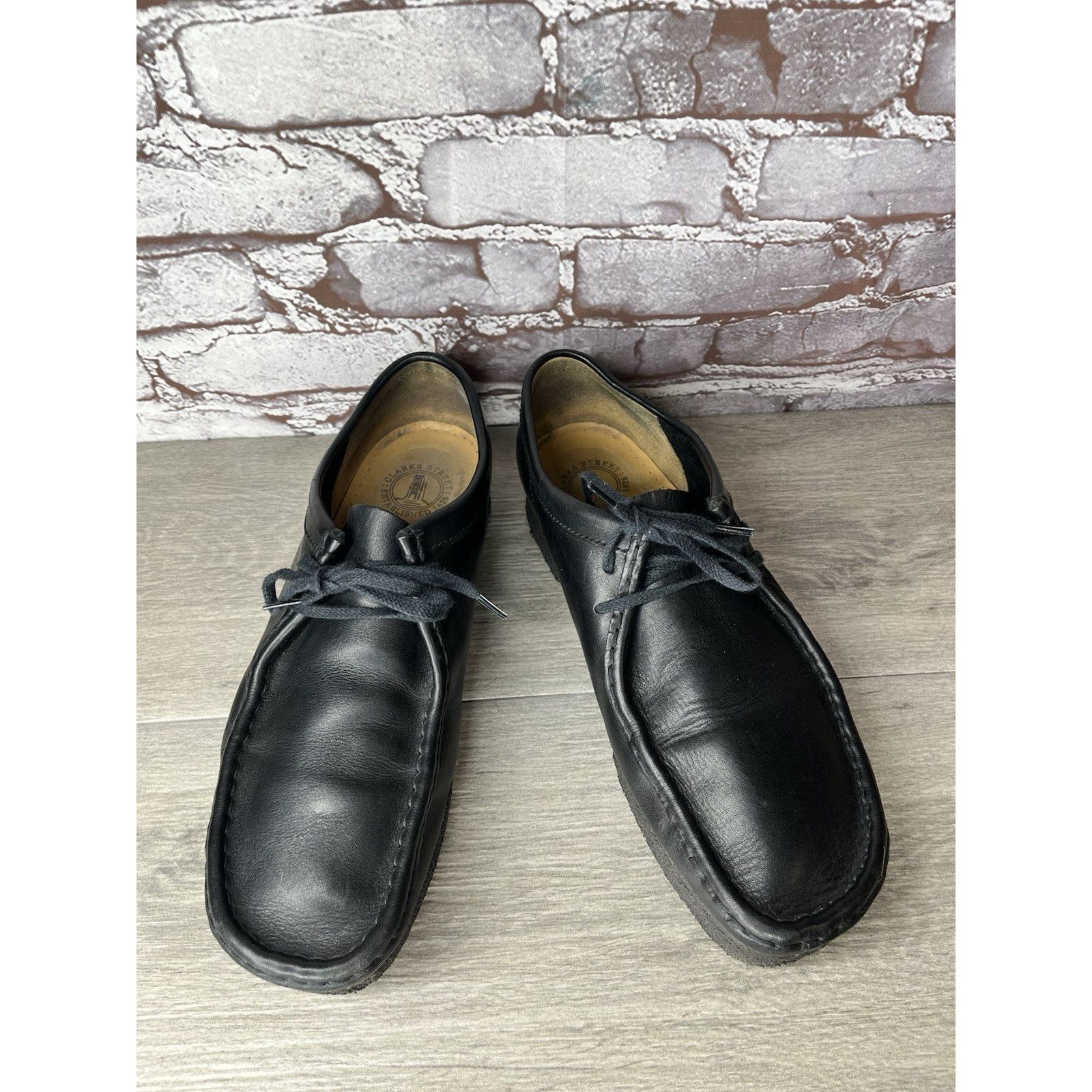 Clarks Clarks Wallabees Black Leather Moccasins Chukka Boots Shoes Size US 11 / EU 44 - 12 Thumbnail