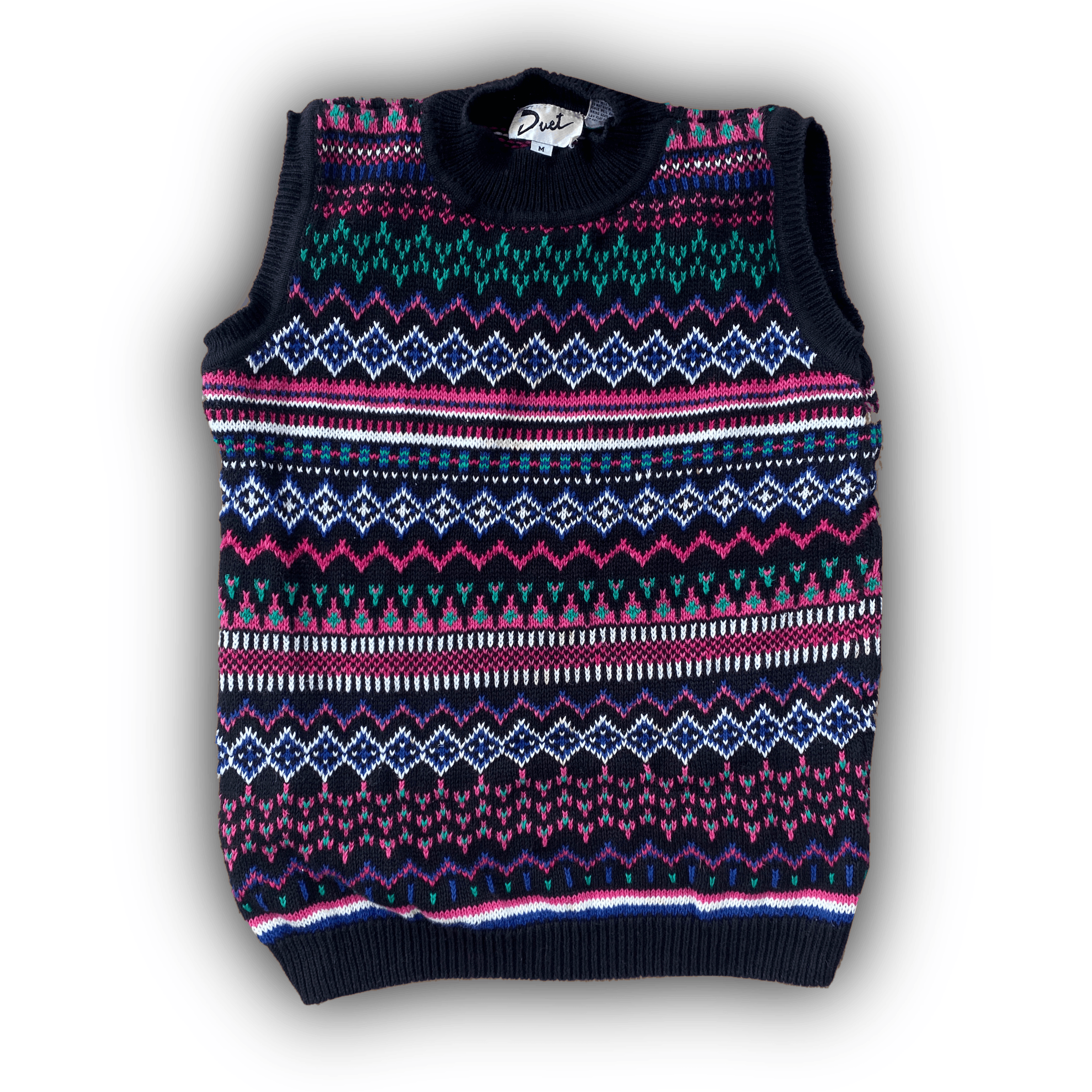 Other Duet Vintage 80s Patterned Sweater Vest Size M / US 6-8 / IT 42-44 - 1 Thumbnail