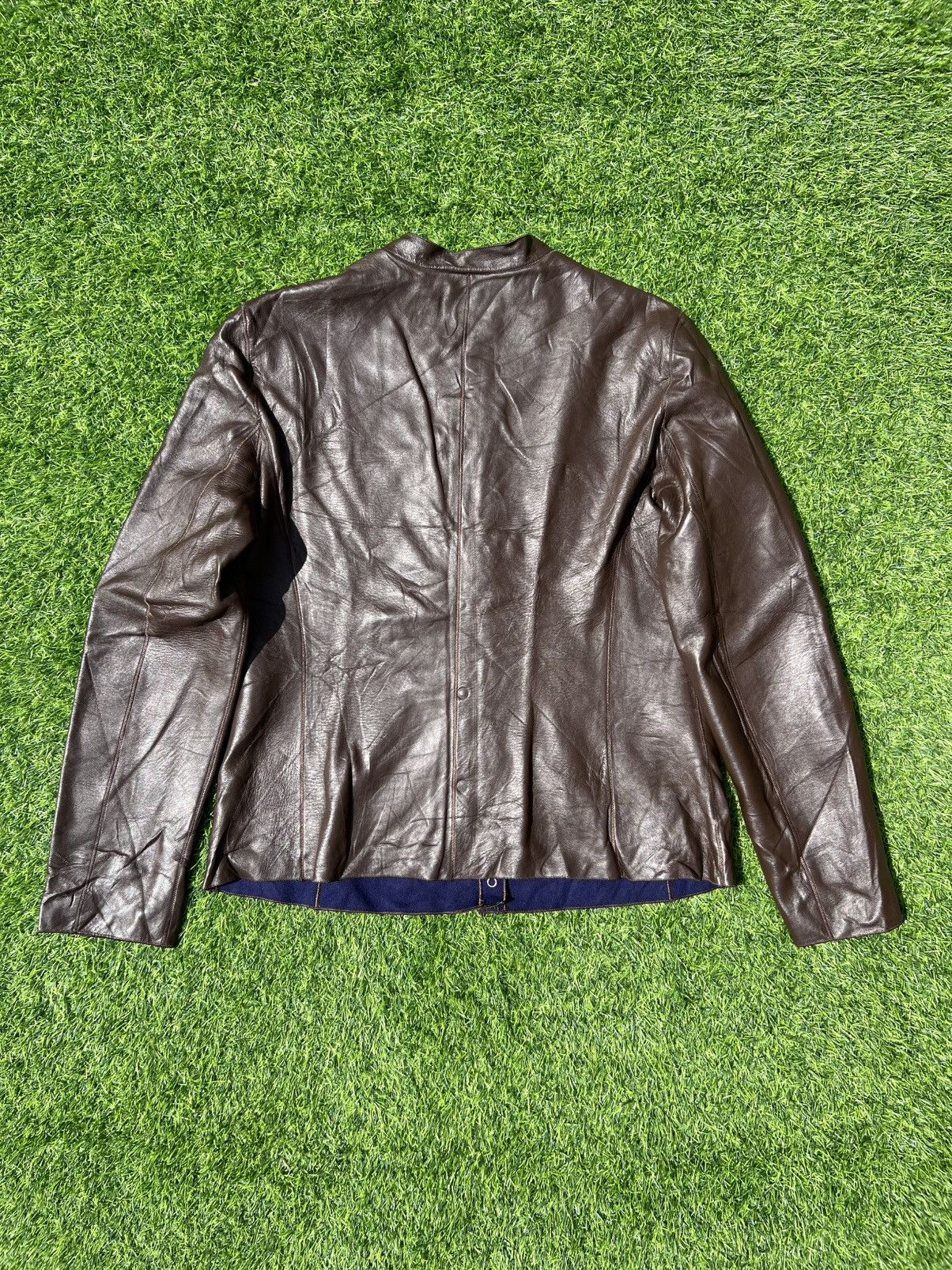 Armani Collezioni Vintage Armani collezioni Brown Leather Jacket -size 10 Size L / US 10 / IT 46 - 3 Thumbnail