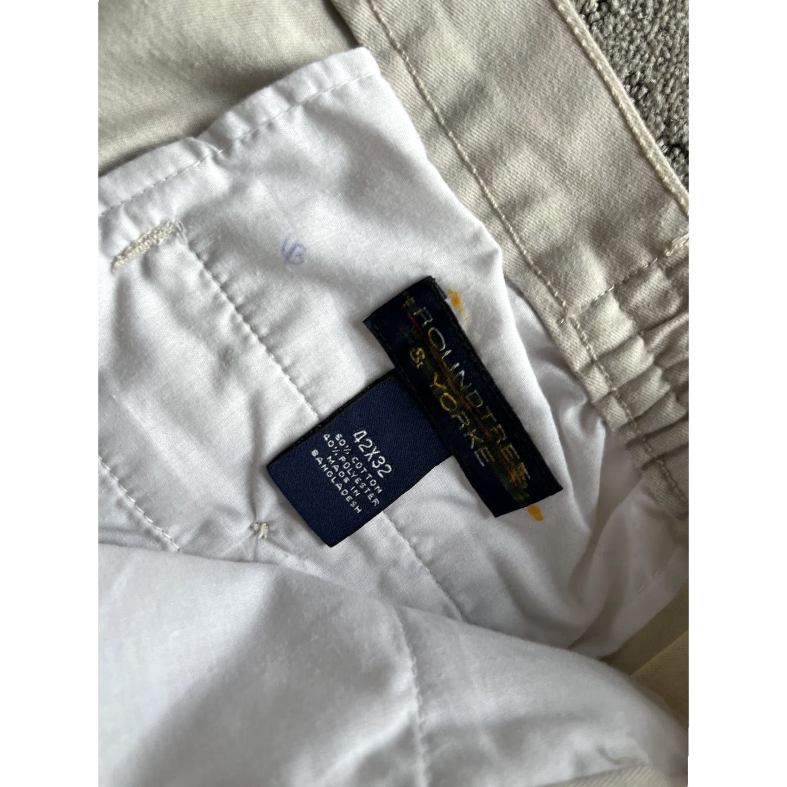 Roundtree & Yorke Roundtree & Yorke Pant Men’s 42x32 Chino Casual Business Straight Tan 5 Pocket Cotton Size US 42 / EU 58 - 5 Thumbnail