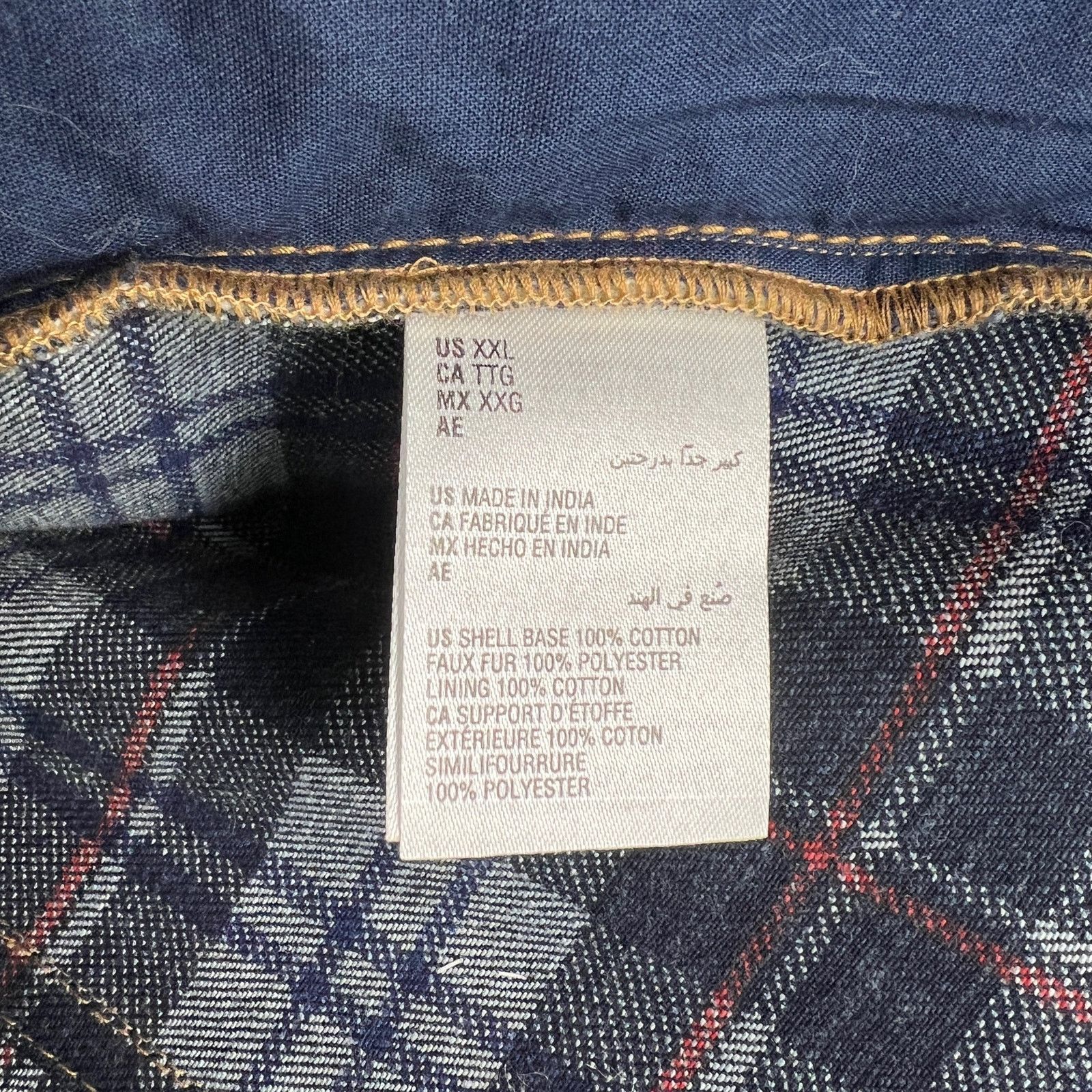 Other Sun + Stone Plaid Sherpa Denim Jacket Blue Ivory Size US XL / EU 56 / 4 - 7 Thumbnail
