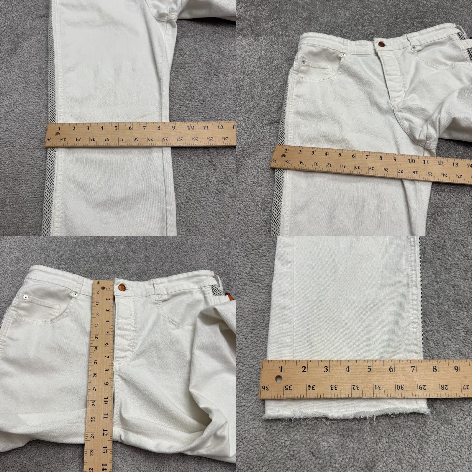 Anthropologie Anthropologie Jeans Woman Regular White Denim 30 5-Pocket Button Fly Belt Loops Ankle Slim Stretch Size 30" / US 8 / IT 44 - 10 Thumbnail