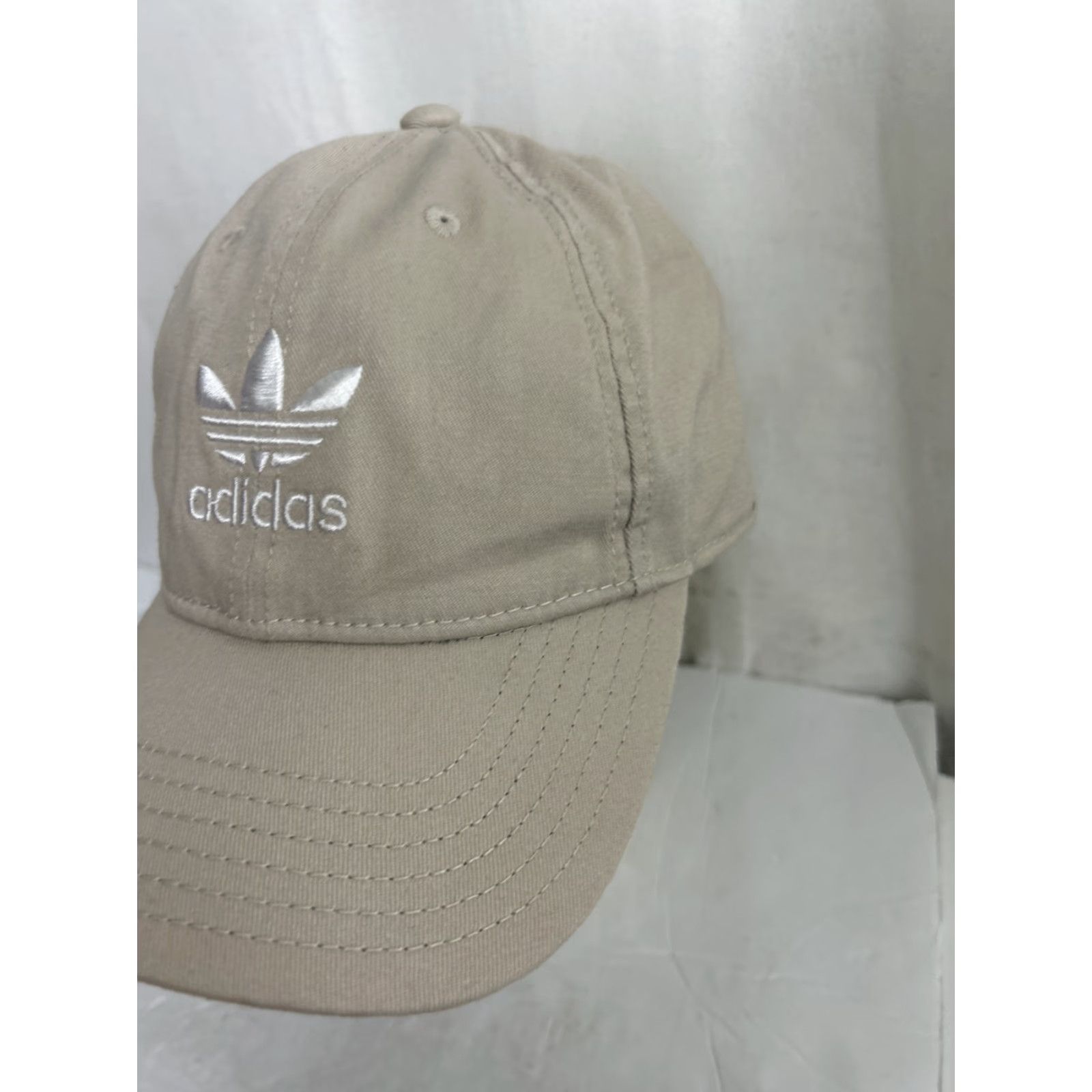 Adidas Adidas Dad Hat Beige Strap Back Cotton Adjustable Trefoil Hat Men One Size Beige Baseball Cap Size ONE SIZE - 2 Thumbnail