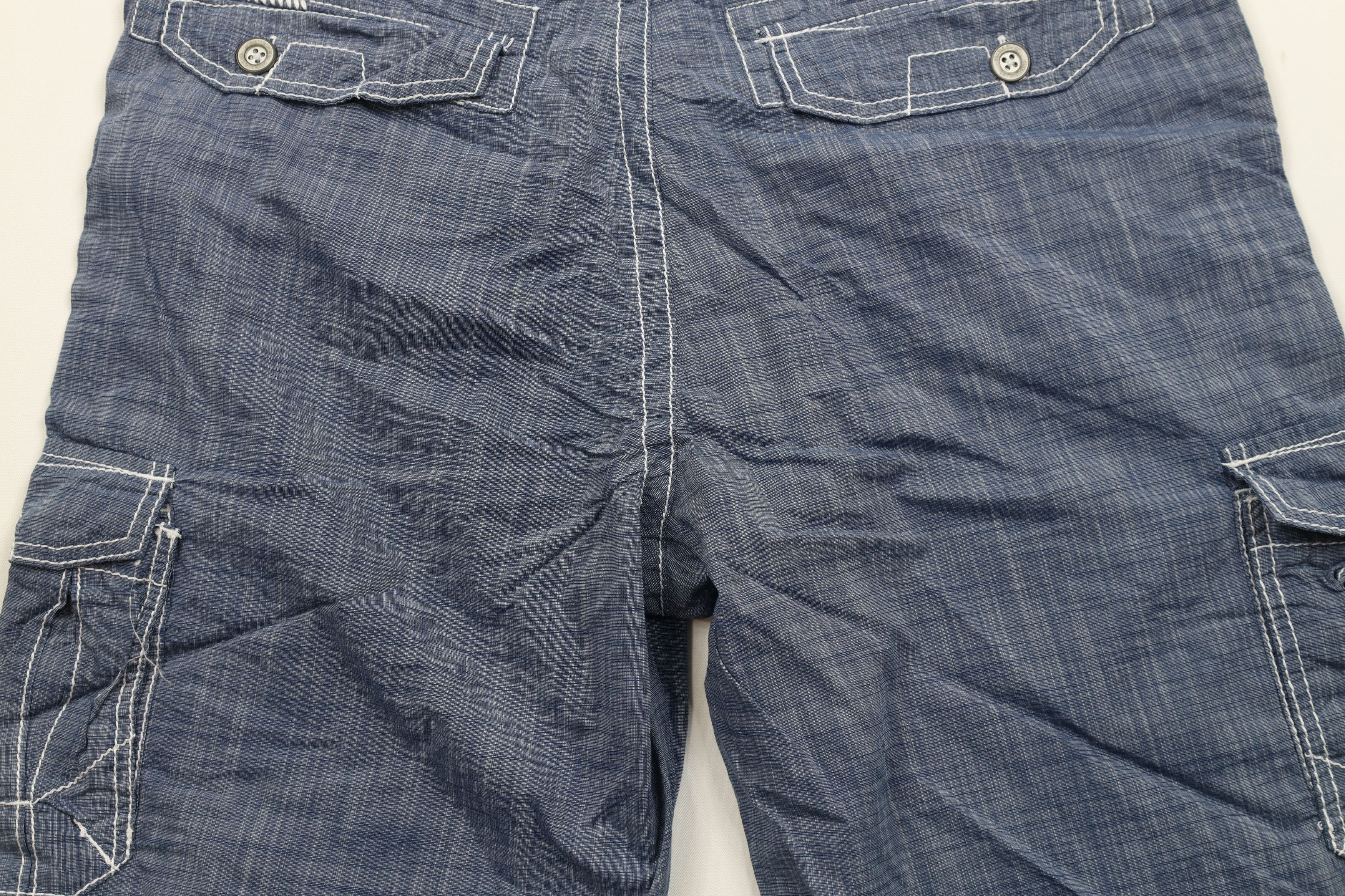 Buckle Black × Vintage Buckle Black Chambray MMA Fighting Cargo Shorts Blue Cotton Size US 34 / EU 50 - 10 Thumbnail