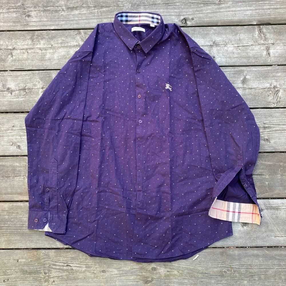 Burberry × Vintage Vintage Burberry Brit Purple Constellations Novacheck Butto Size US XXL / EU 58 / 5 - 3 Thumbnail