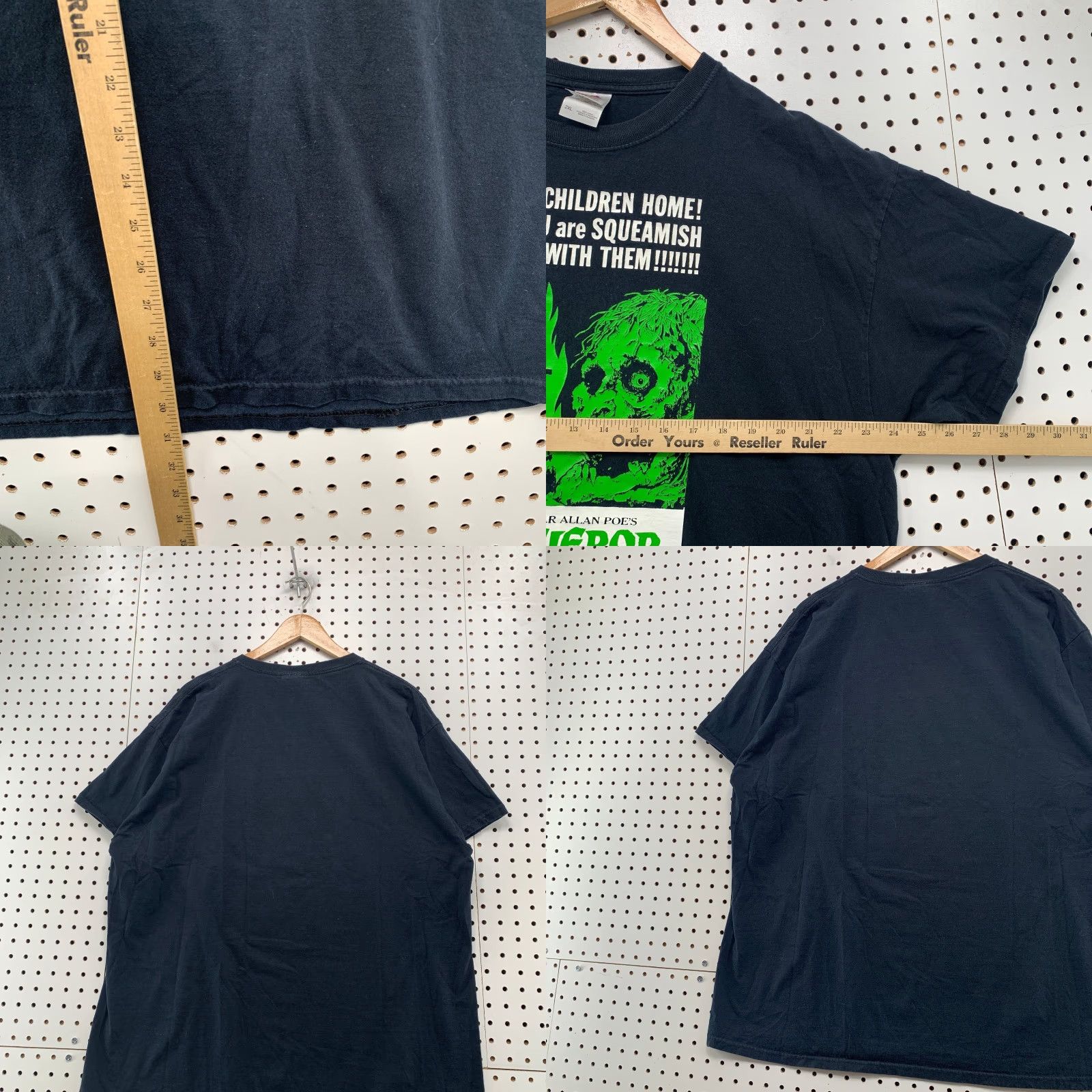 Fruit Of The Loom Edgar Allan Poes The Conqueror Worm Shirt Mens 2XL Black Horror Movie Art Shirt Size US XXL / EU 58 / 5 - 8 Thumbnail