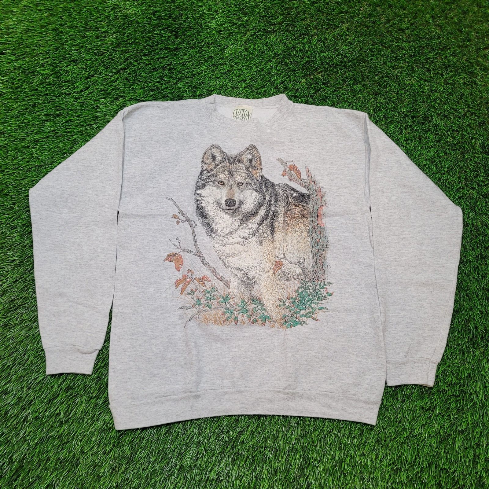 Vintage VTG 90s USA Made Wolf Sweatshirt Mens M Baggy 90s Oversized Size US L / EU 52-54 / 3 - 1 Thumbnail