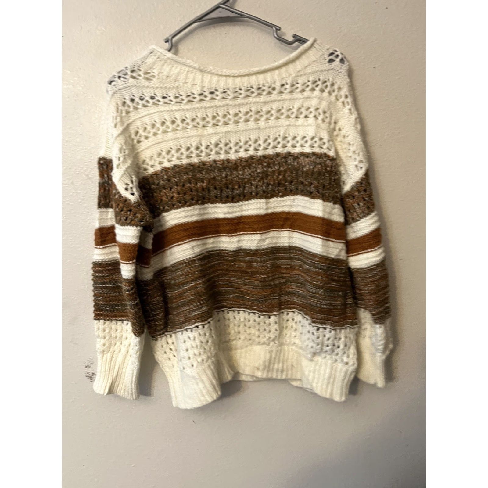 Shein Shein Sweater Women’s Size Medium Brown/Tan Cream Long Sleeve Knit Autumn Fall Size M / US 6-8 / IT 42-44 - 2 Thumbnail