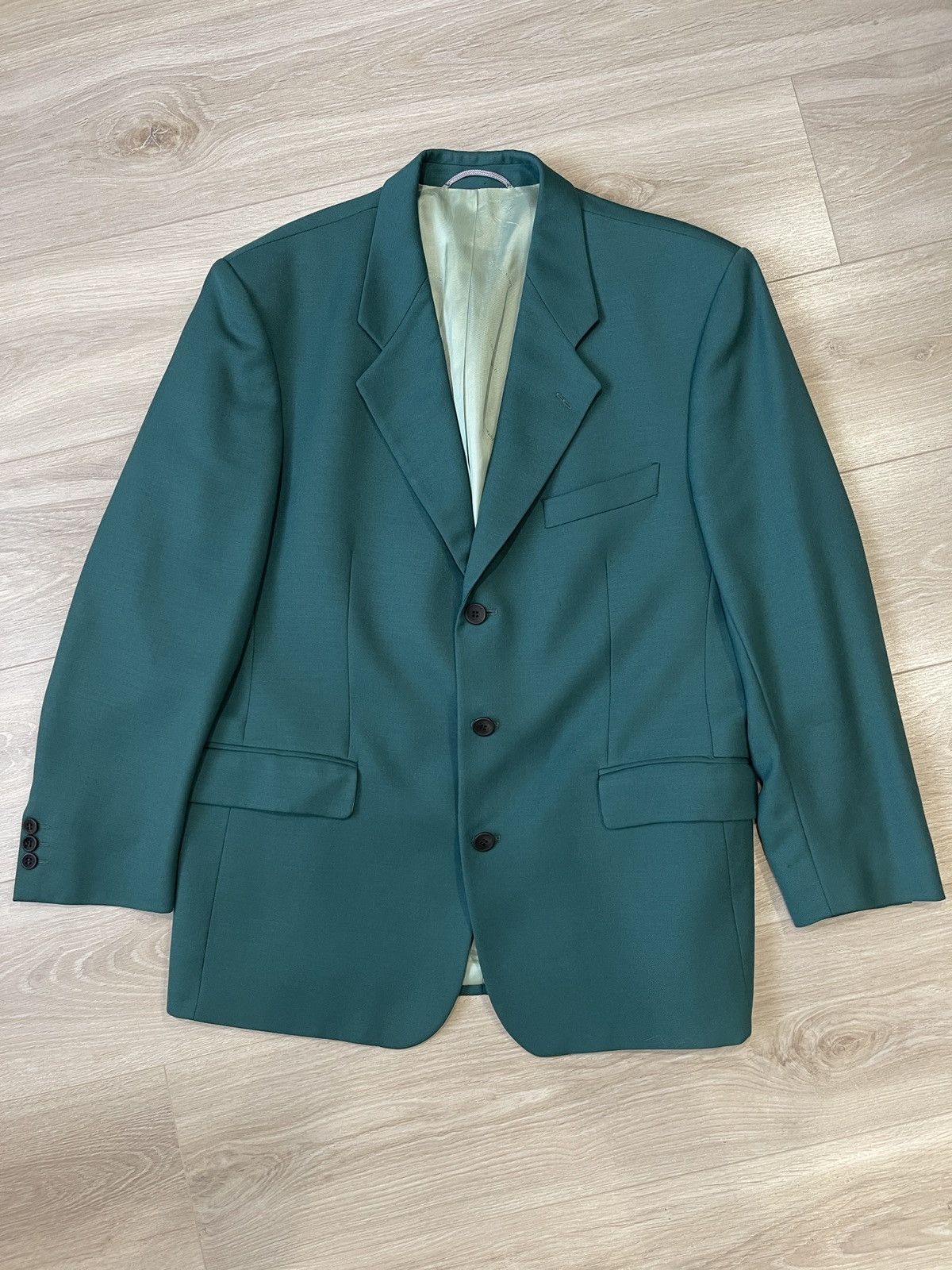 Louis Feraud Louis Féraud Paris Vintage Pure New Wool Blazer Green Size 40S - 10 Thumbnail