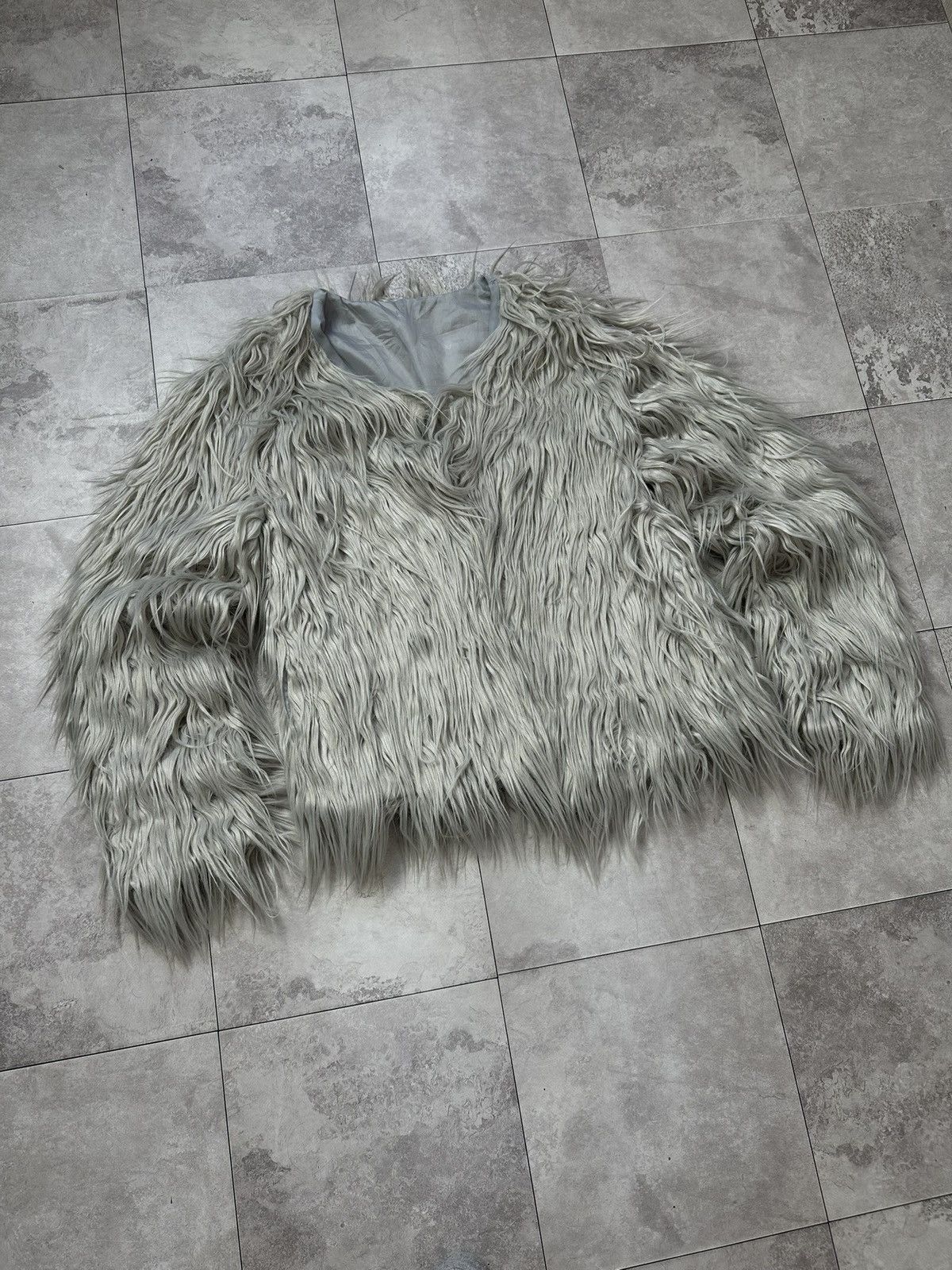 If Six Was Nine Opium Fuzzy Cropped Knit Cardigan Rick Owens Vibe Y2K Jacket Size M / US 6-8 / IT 42-44 - 3 Thumbnail