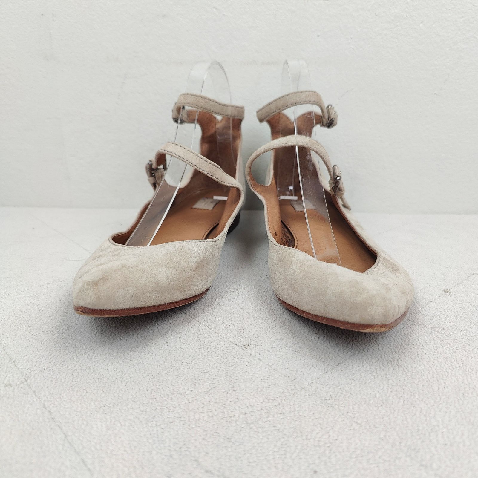 Frye Frye Sienna Cross Ballet Flats Womens 8.5 Taupe Gray Suede Size US 8.5 / IT 38.5 - 2 Thumbnail