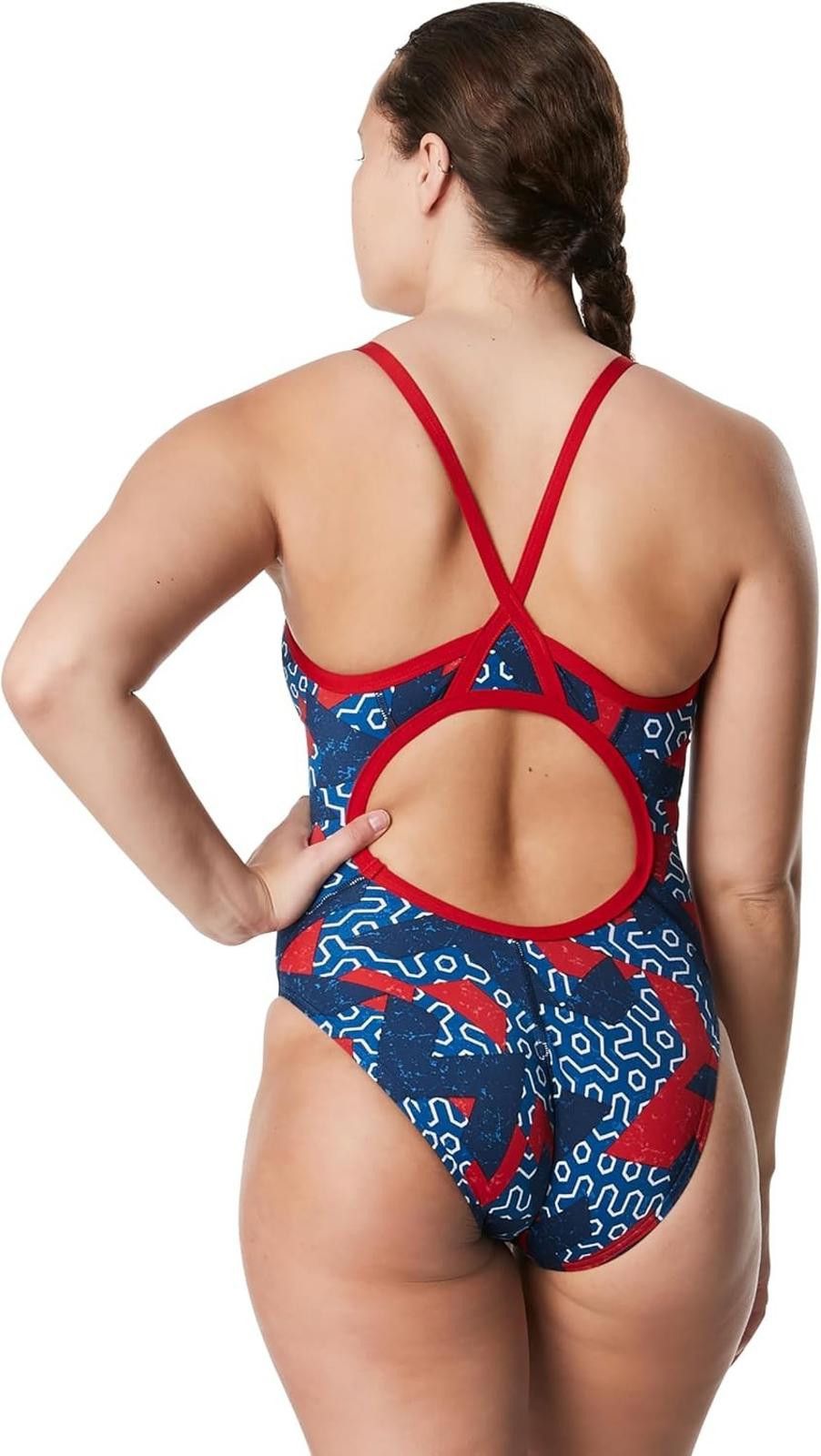 Speedo Speedo Women's Ruse Blocks Flyback One Piece Size 6/32 Size ONE SIZE - 2 Thumbnail