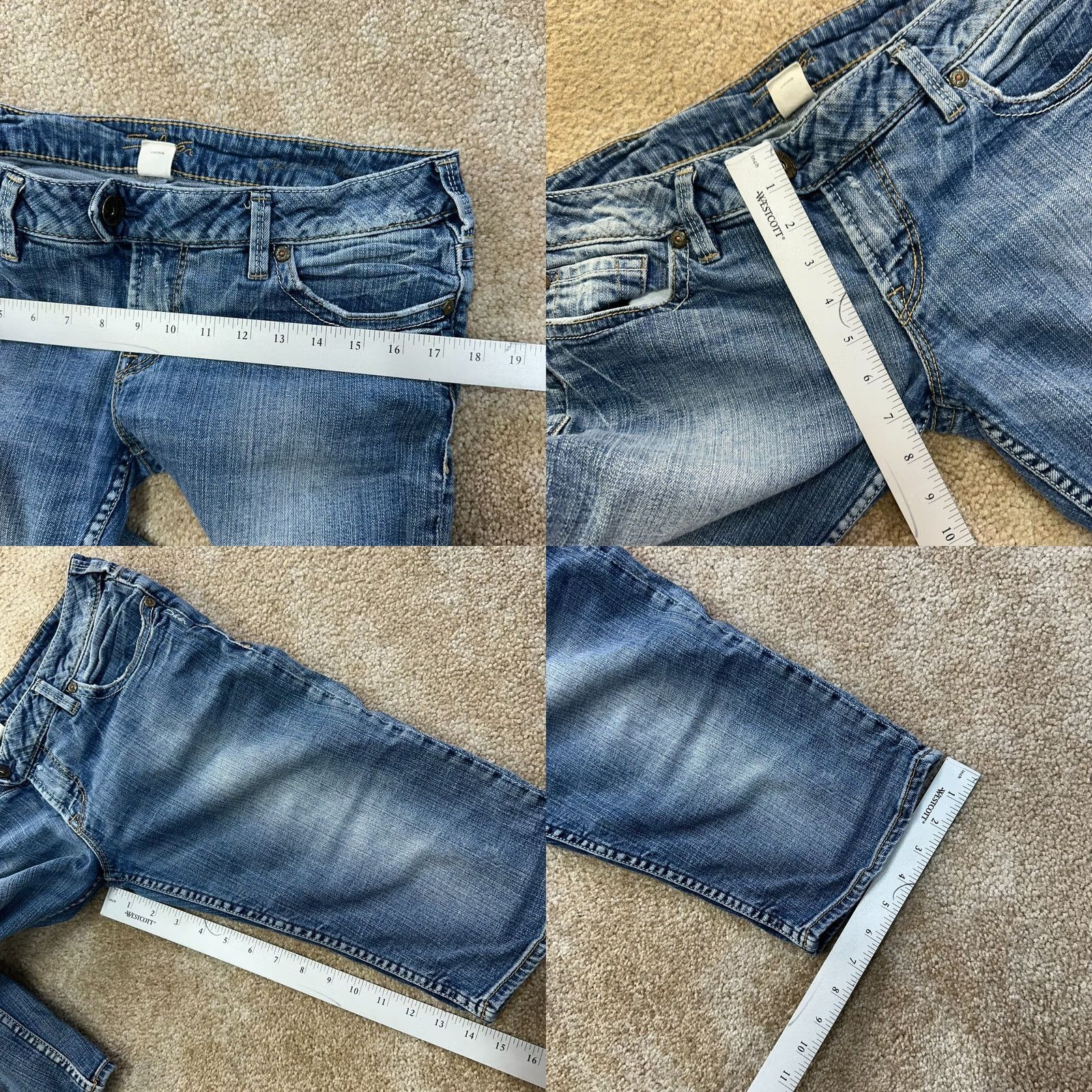Silver Jeans Co. Silver Tuesday Women's 32 Blue Denim Stretch Low rise Beach Shorts Size 24" / US 00 / IT 34 - 8 Thumbnail