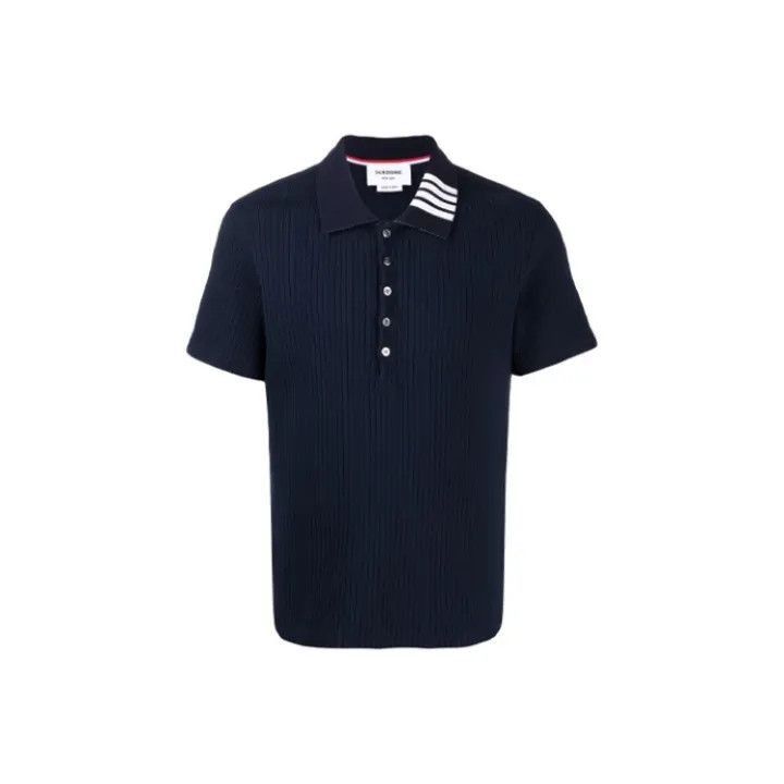 Thom Browne Thom Browne Striped Ribbed Summer Polo Shirt -2507 Size US M / EU 48-50 / 2 - 7 Thumbnail
