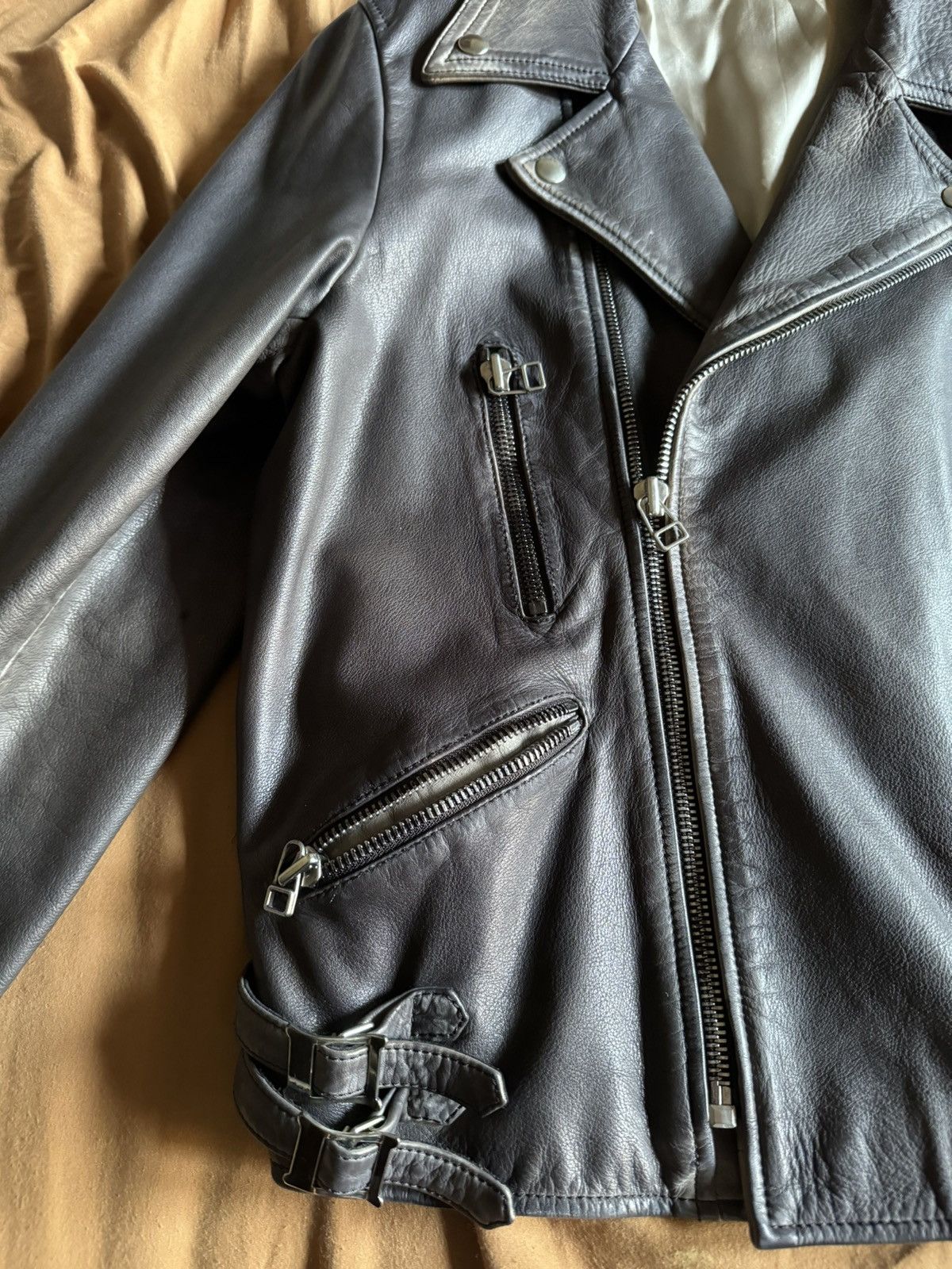 Faith Connexion Black Distressed leather Jacket Size US L / EU 52-54 / 3 - 5 Thumbnail