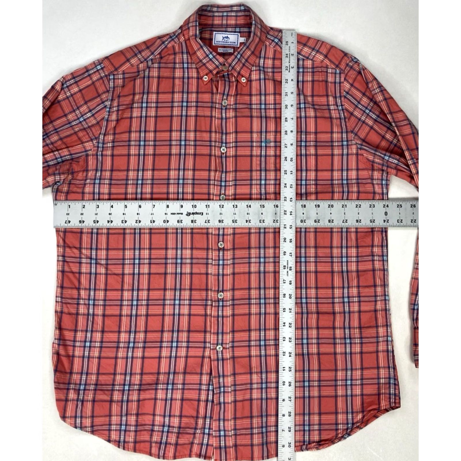 Southern Tide VINTAGE Southern Tide Plaid Button Up Shirt Men Large Coral Red Long Sleeve Pocket Size US L / EU 52-54 / 3 - 5 Thumbnail