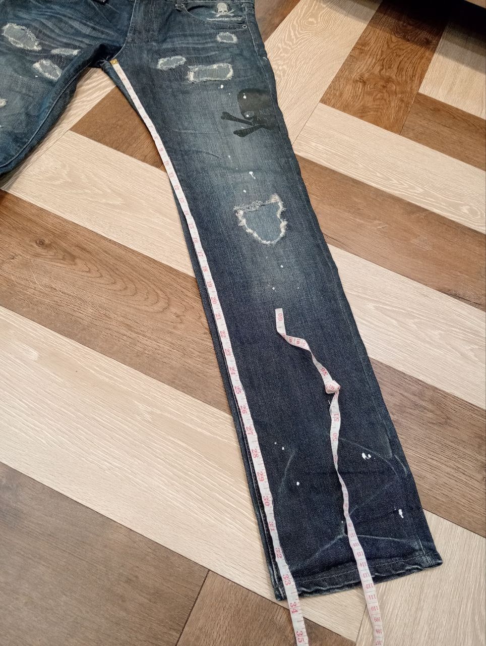 semanticdesign SEMANTIC DESIGN x ROEN SKULLS DISTRESSED DENIM Size US 35 - 17 Thumbnail