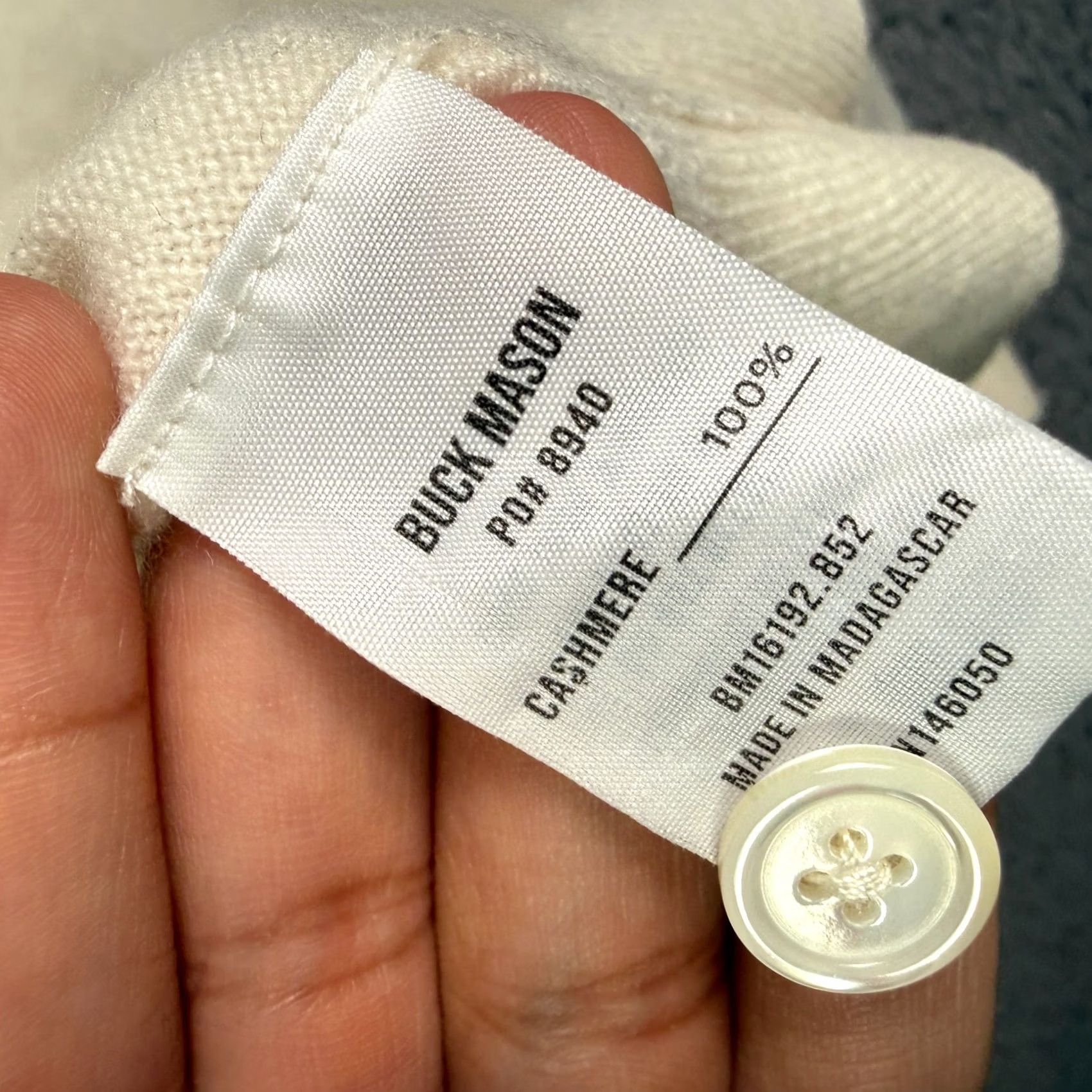 Buck Mason Buck Mason California Cashmere Collared Cardigan Sweater Mens M Ecru Cream Size US M / EU 48-50 / 2 - 4 Thumbnail