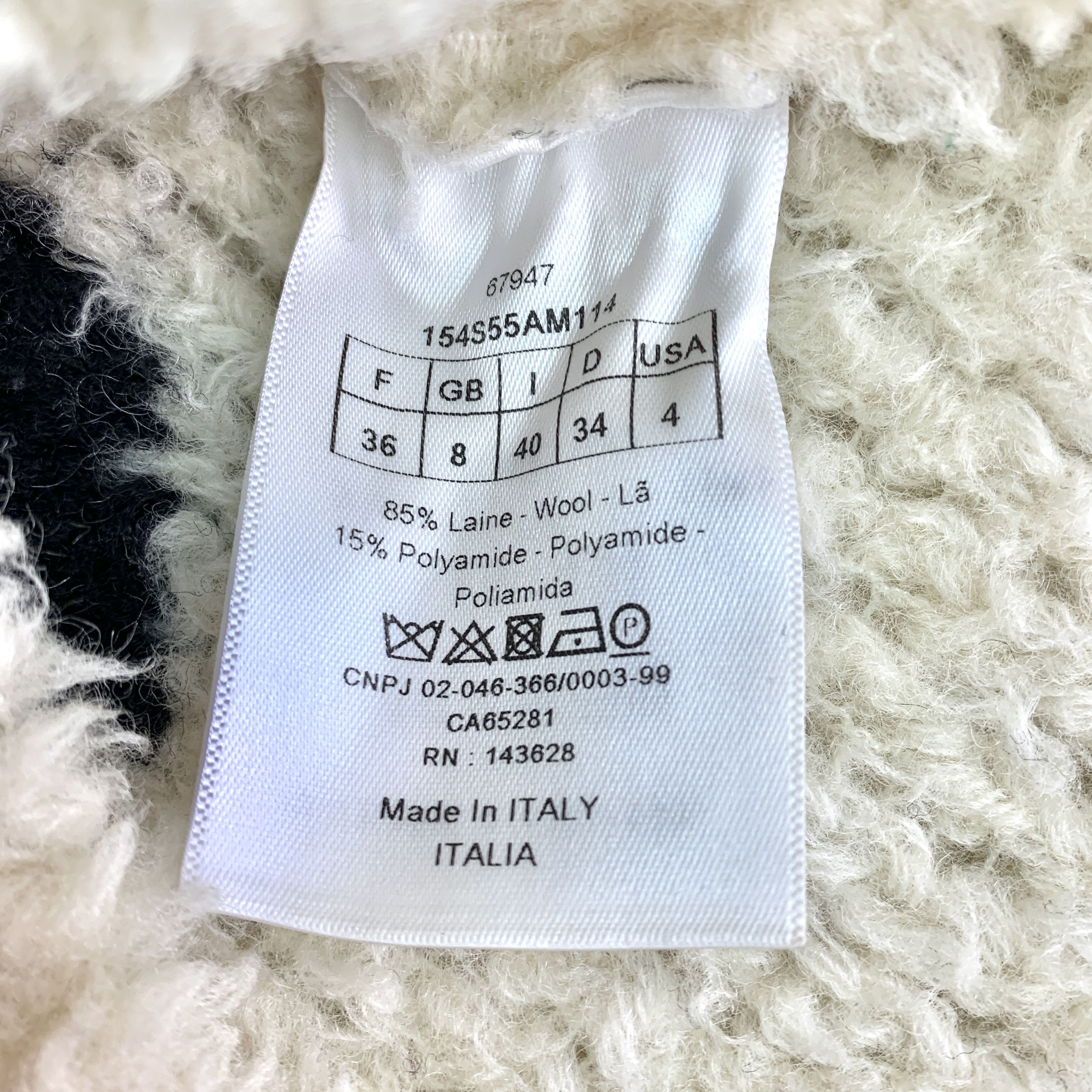 Dior Christian Dior Teddy Sweater –Logo Wool Knit (Size XS) Size XS / US 0-2 / IT 36-38 - 3 Thumbnail