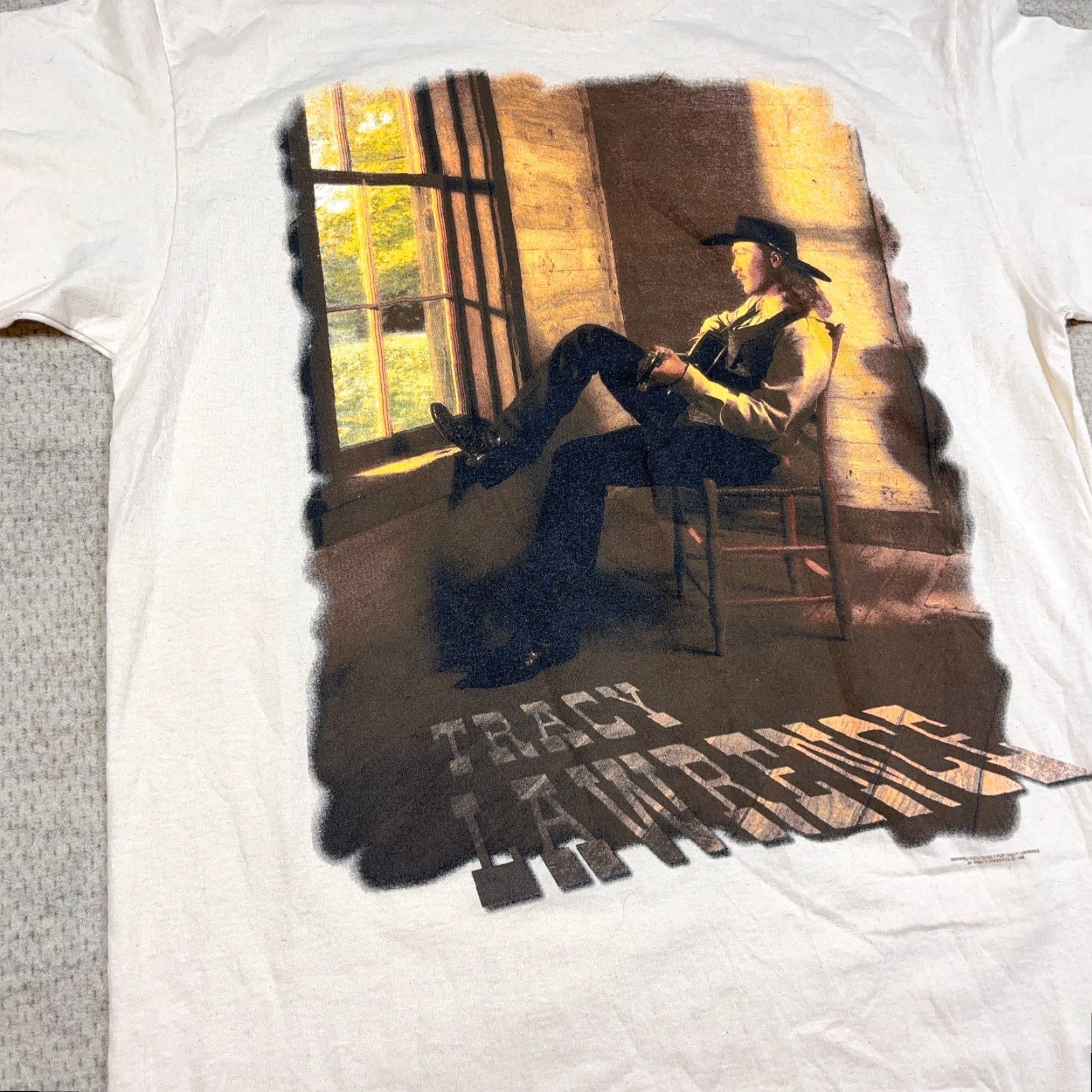TEE JAYS VINTAGE Tracy Lawrence Tee Jays Shirt Men XL Tan Beige Graphic Print 90s Rock Retro Band Music 90s Womens Mens Boys Girls Size US XL / EU 56 / 4 - 6 Thumbnail