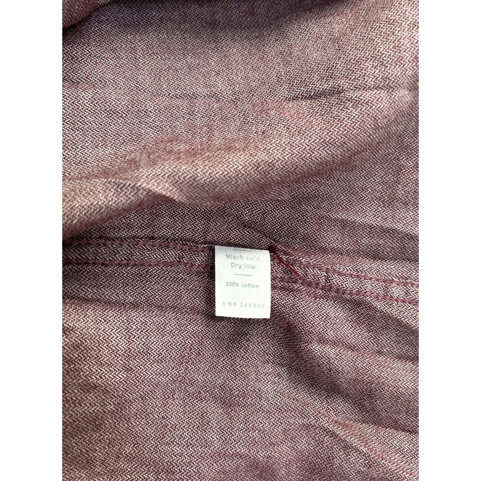 Marine Layer Marine Layer Button Up Shirt XL Long Sleeve Herringbone Burgundy Plum Mens Casual Outdoor Size US XL / EU 56 / 4 - 5 Thumbnail