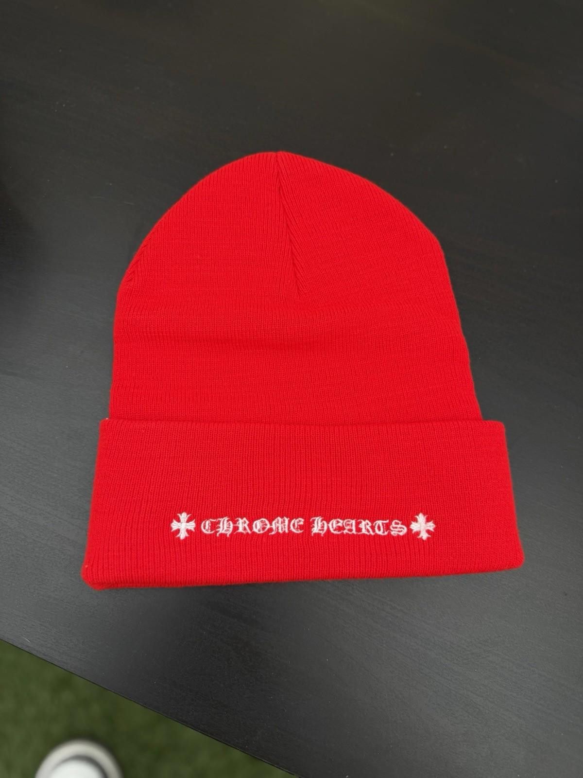 Chrome Hearts Chrome Hearts Red White Beanie RARE 100% Authentic Brand NEW Size ONE SIZE - 4 Thumbnail