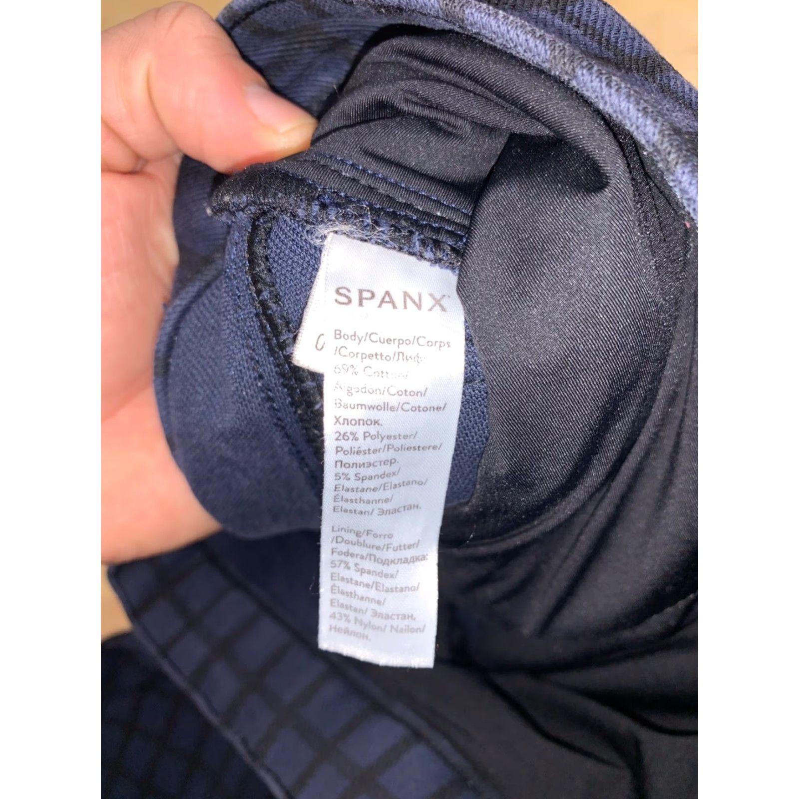 Spanx Spanx Leggings Ankle Womens S Blue Checkered Casual 10142 Size 28" / US 6 / IT 42 - 4 Thumbnail