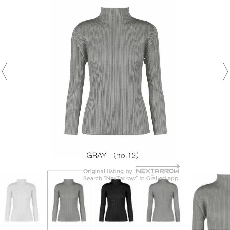 Issey Miyake Issey Miyake Dark Gray Basic Ruched Stand-Collar Long-Slee Size XXL / US 16-18 / IT 52-54 - 3 Thumbnail