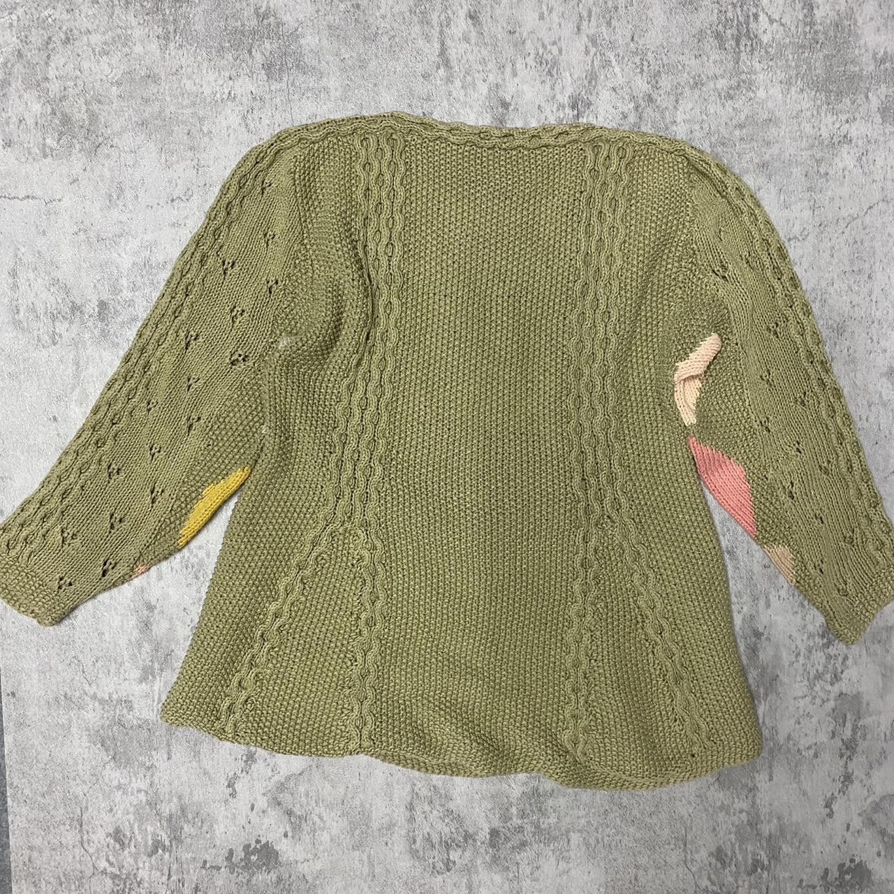 Other Green and pink vintage 90s knit sweater with patchwork Size ONE SIZE - 3 Thumbnail